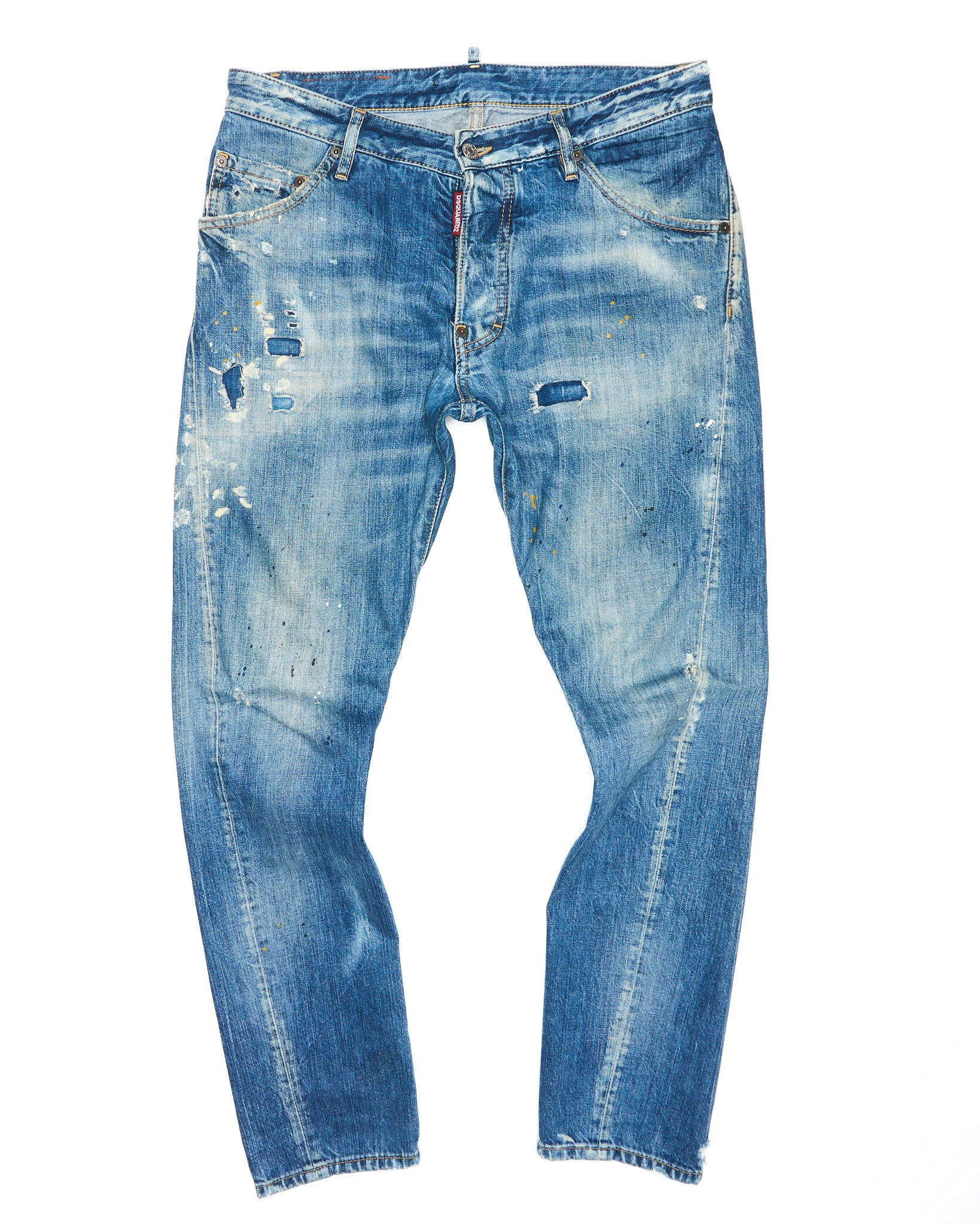 2020 Dsquared2 'Classic Kenny' Paint Splatter Distressed Jeans
