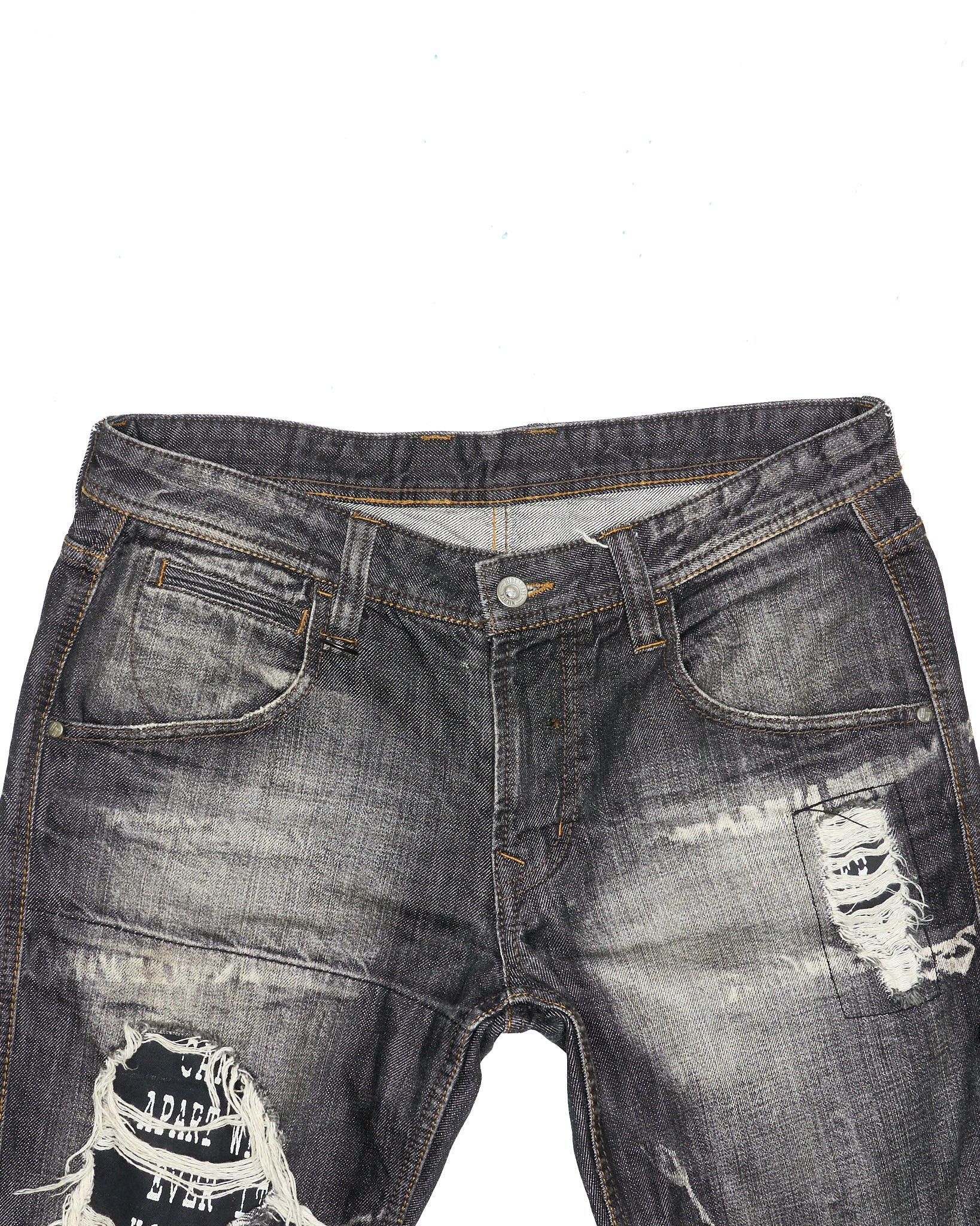 00s HIDEALWAYS by Nicole Blown-out Distressed Grey Bootcut Denim