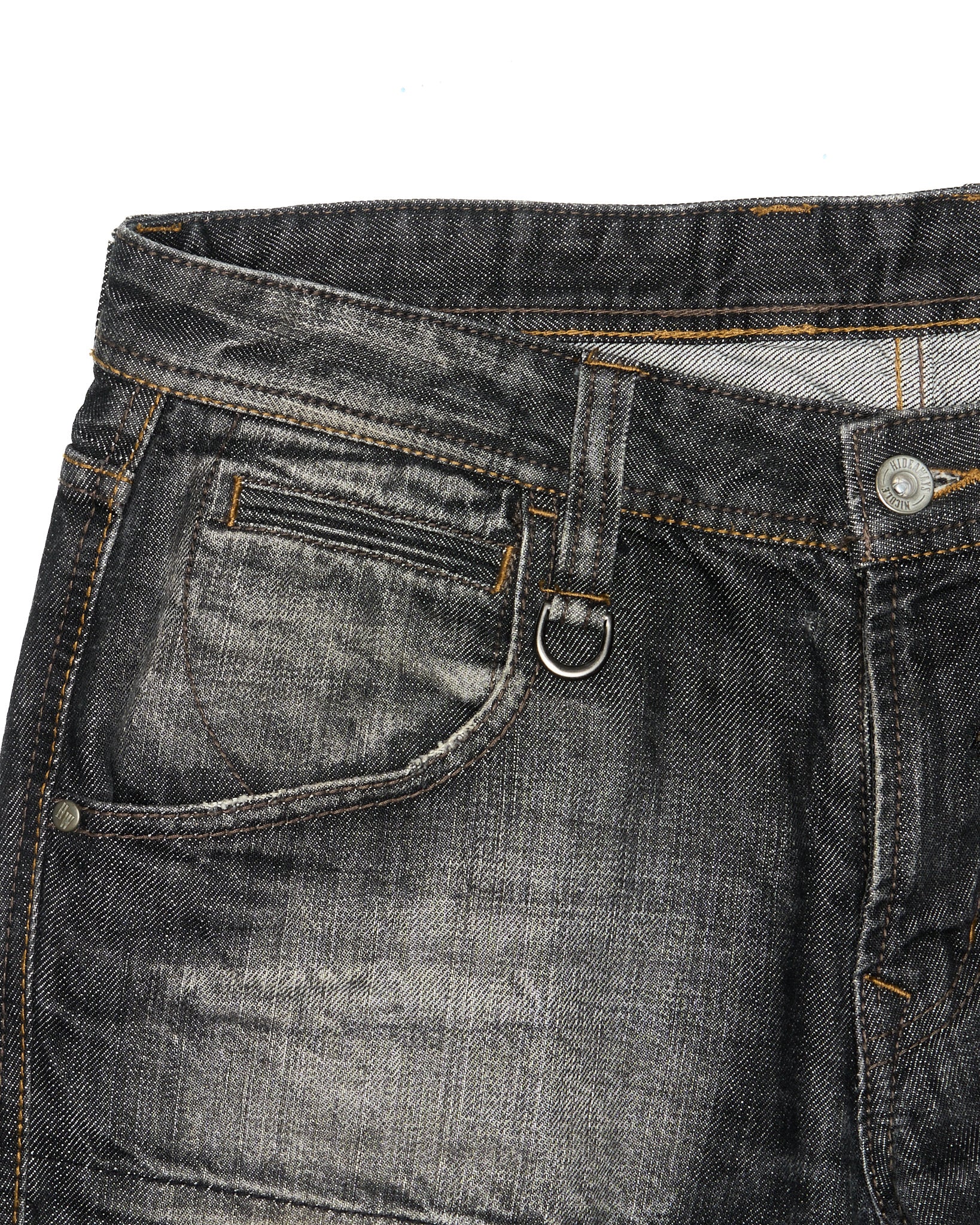 00s HIDEALWAYS by Nicole Blown-out Distressed Grey Bootcut Denim