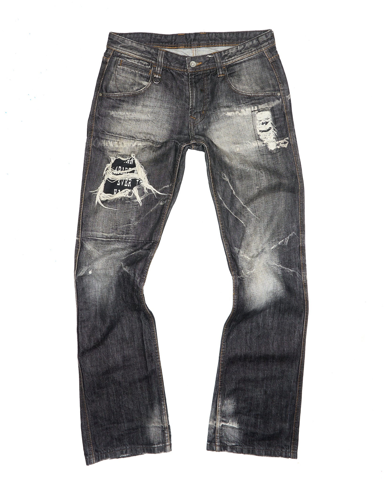 00s HIDEALWAYS by Nicole Blown-out Distressed Grey Bootcut Denim