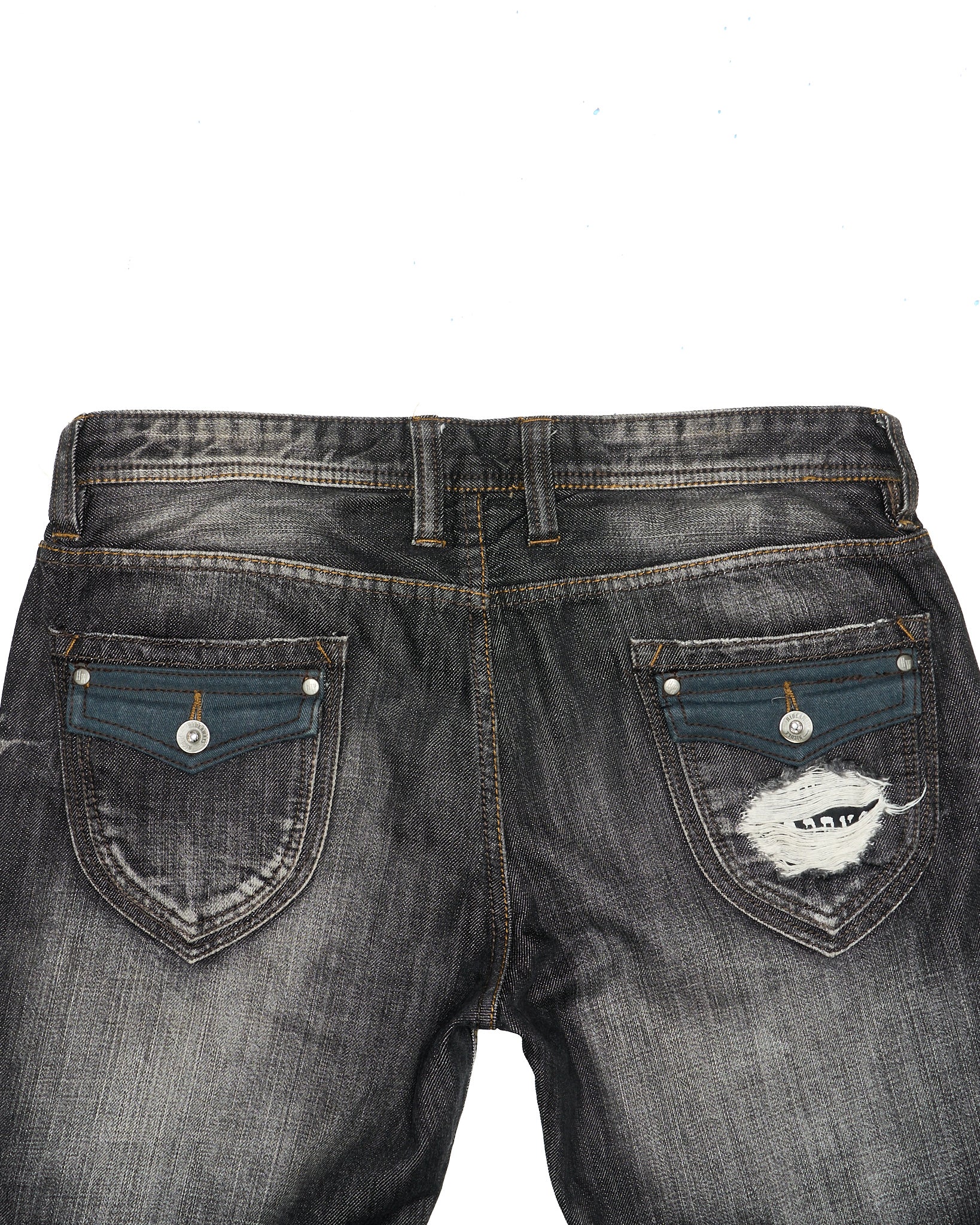 00s HIDEALWAYS by Nicole Blown-out Distressed Grey Bootcut Denim