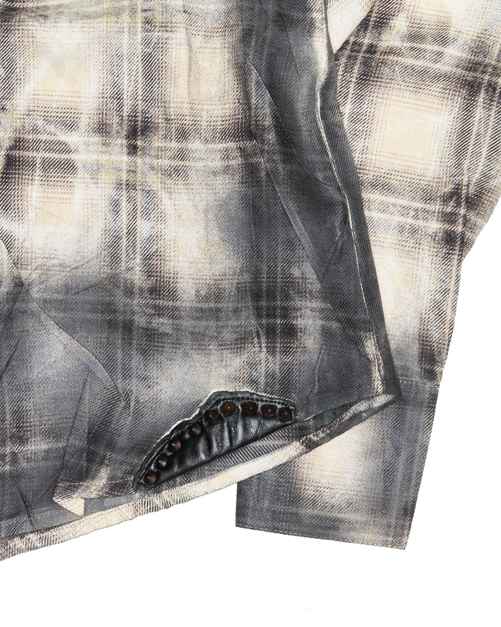 00s JADED by KNIGHT Plaid Graphic Patchwork Print Button-Up Shirt