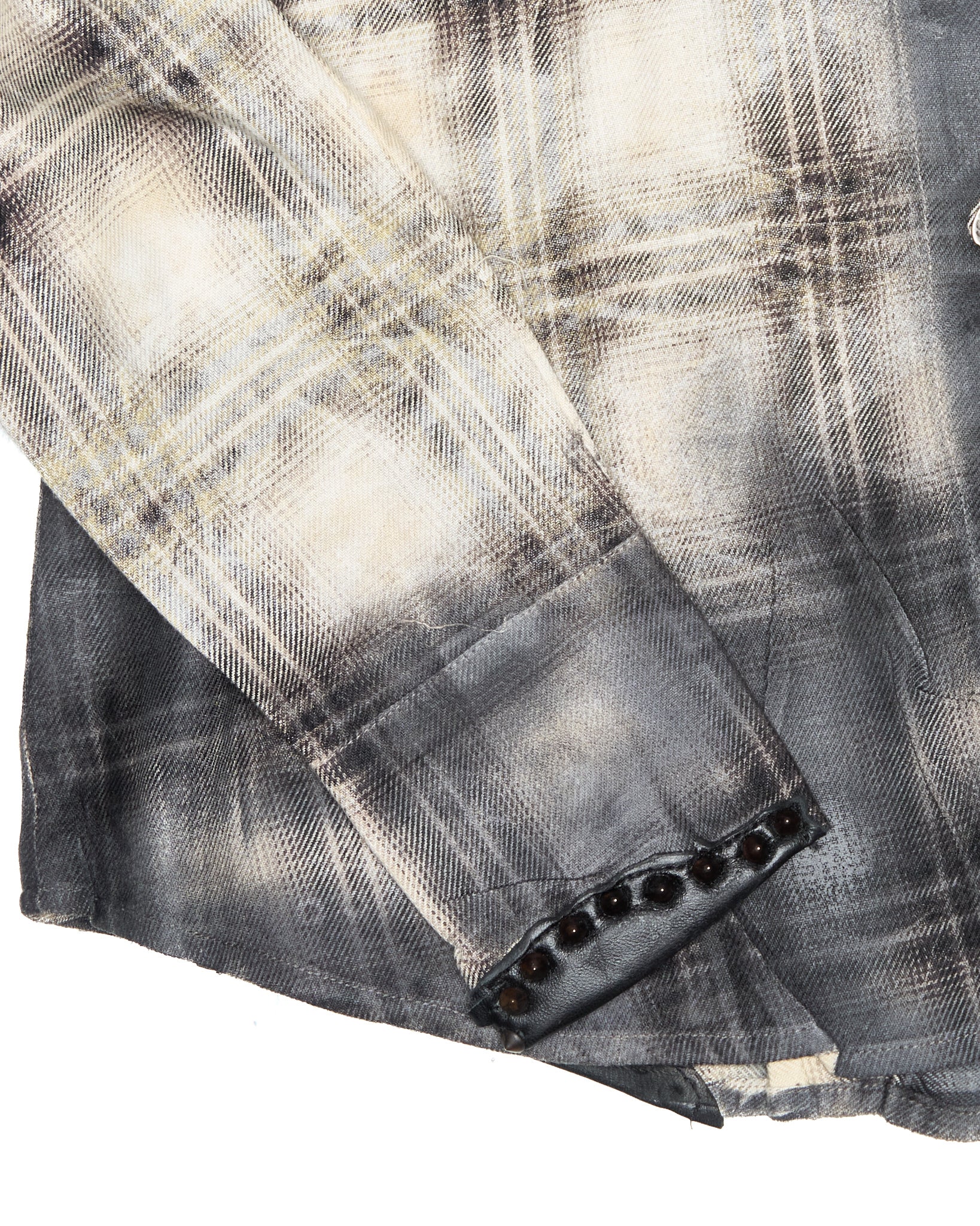 00s JADED by KNIGHT Plaid Graphic Patchwork Print Button-Up Shirt
