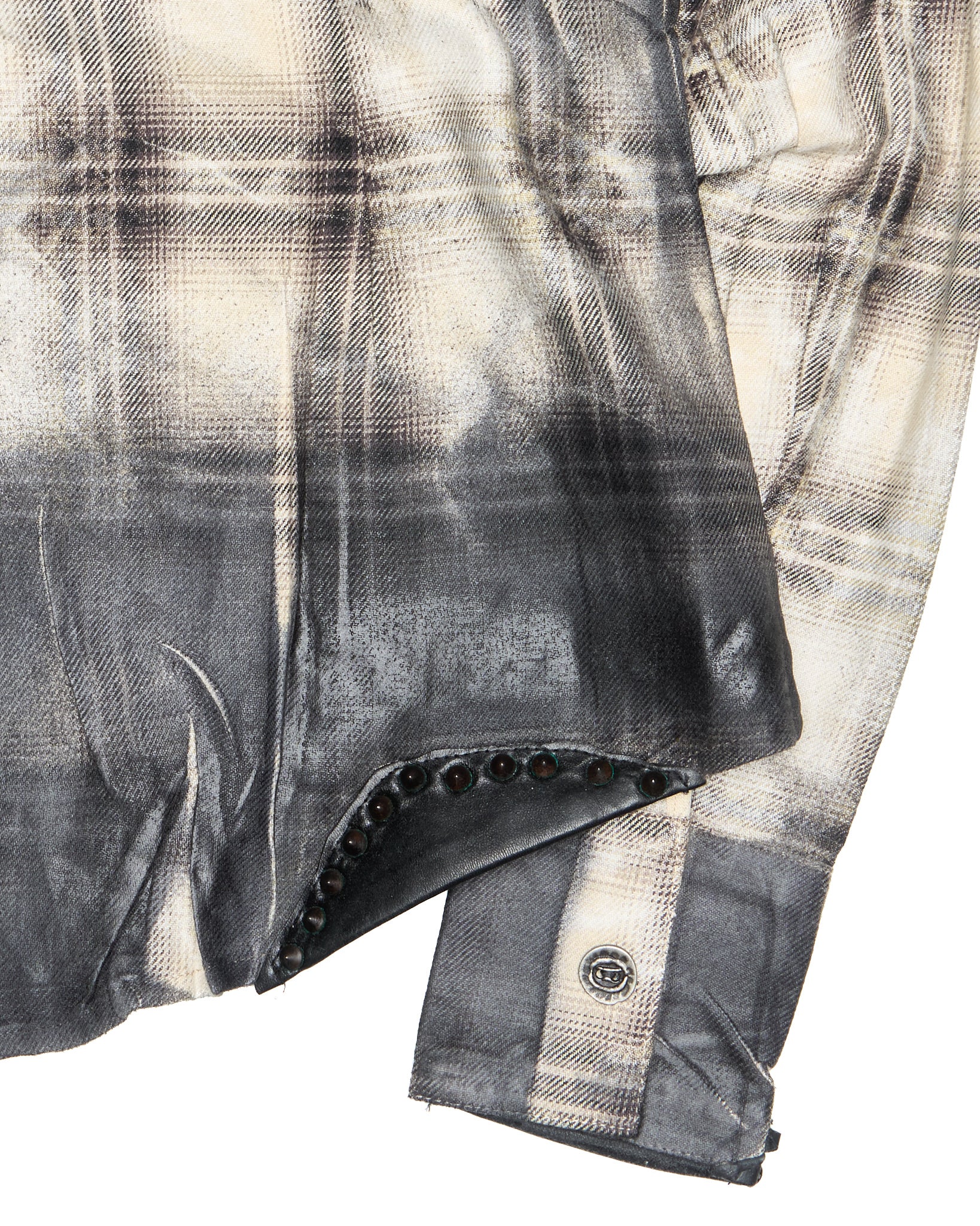 00s JADED by KNIGHT Plaid Graphic Patchwork Print Button-Up Shirt