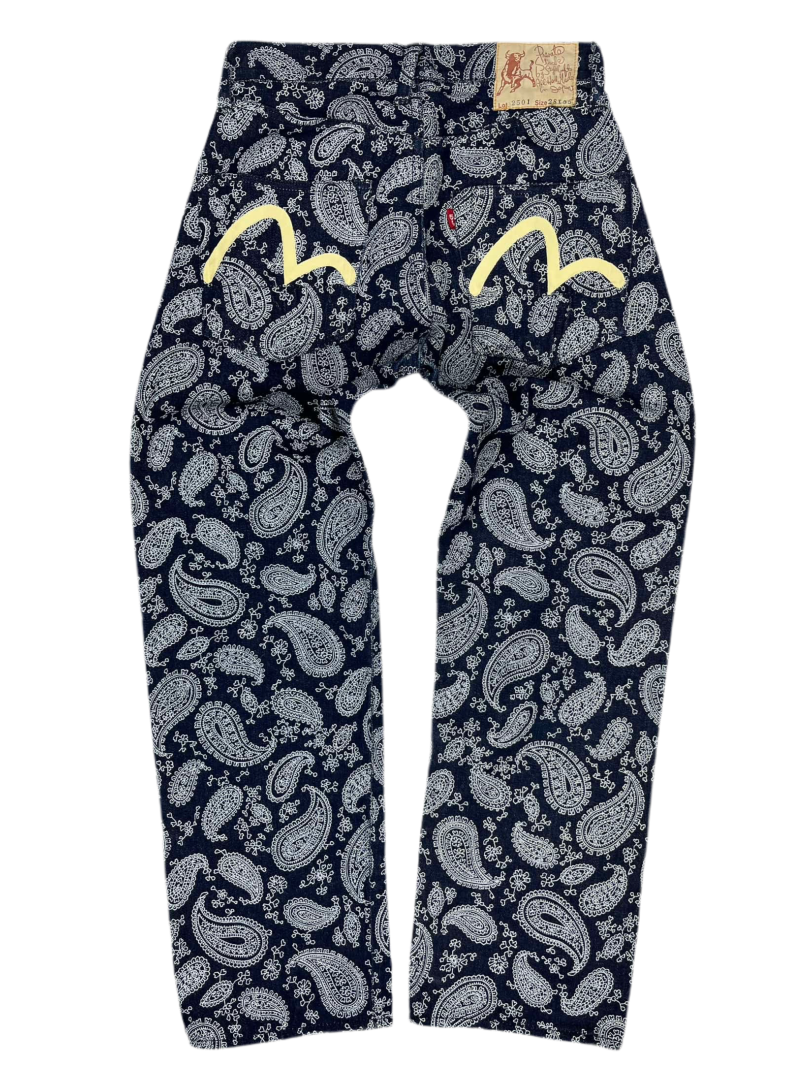 90s EVIS Hand Painted Paisley Denim