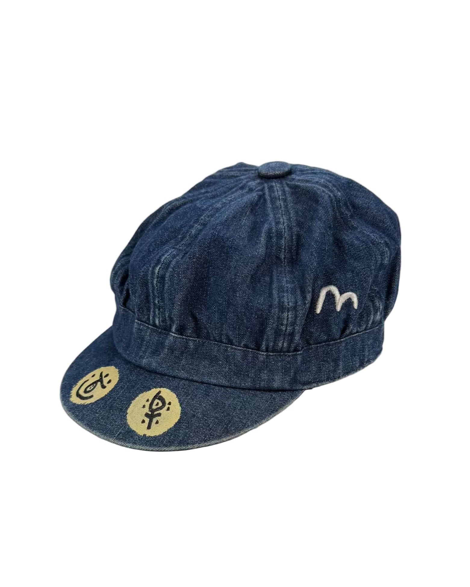 90s EVIS Hand-Paint DOWLUCK Denim Cap