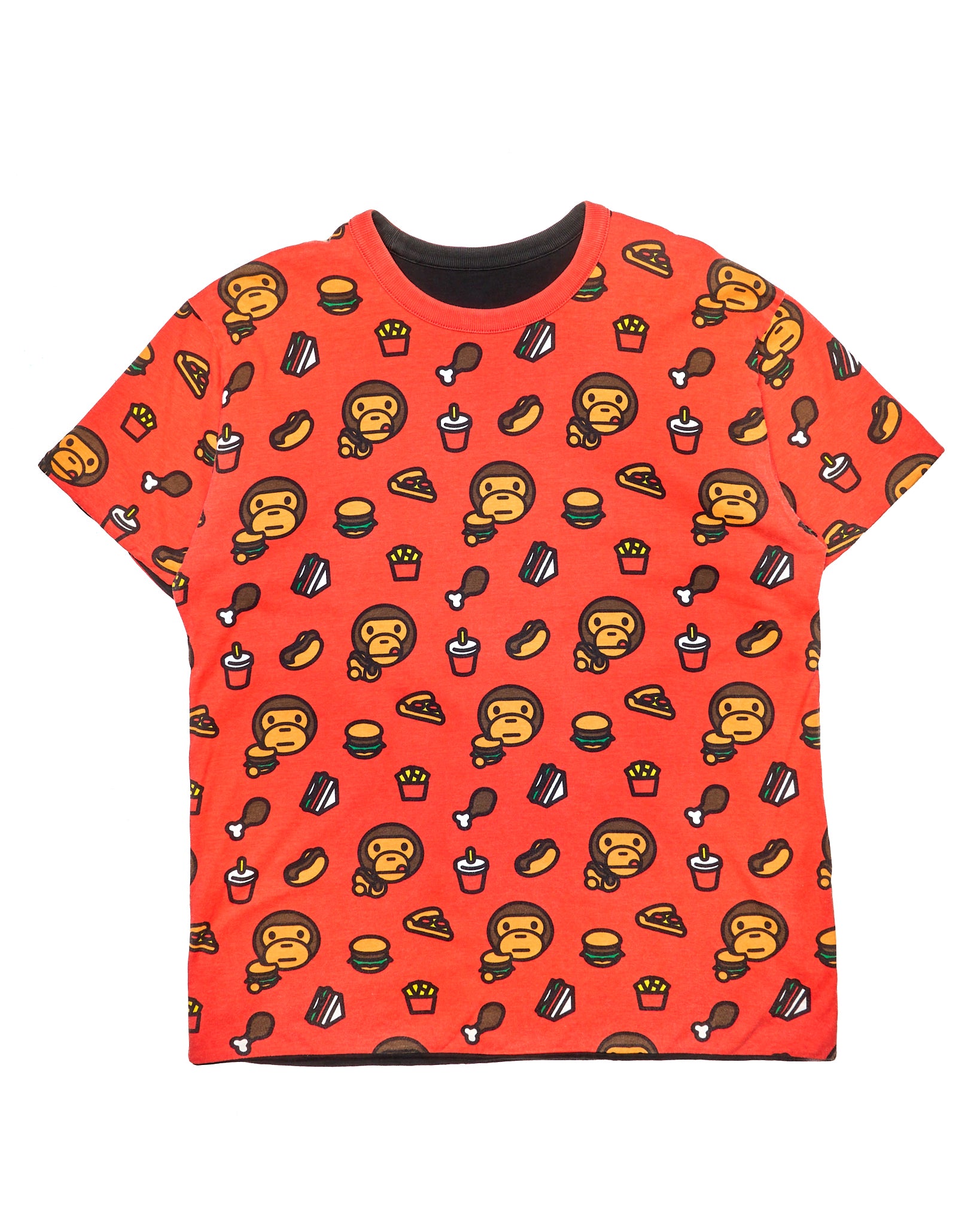 ‘05 BAPE Milo Fast Food Print Reversible Tee