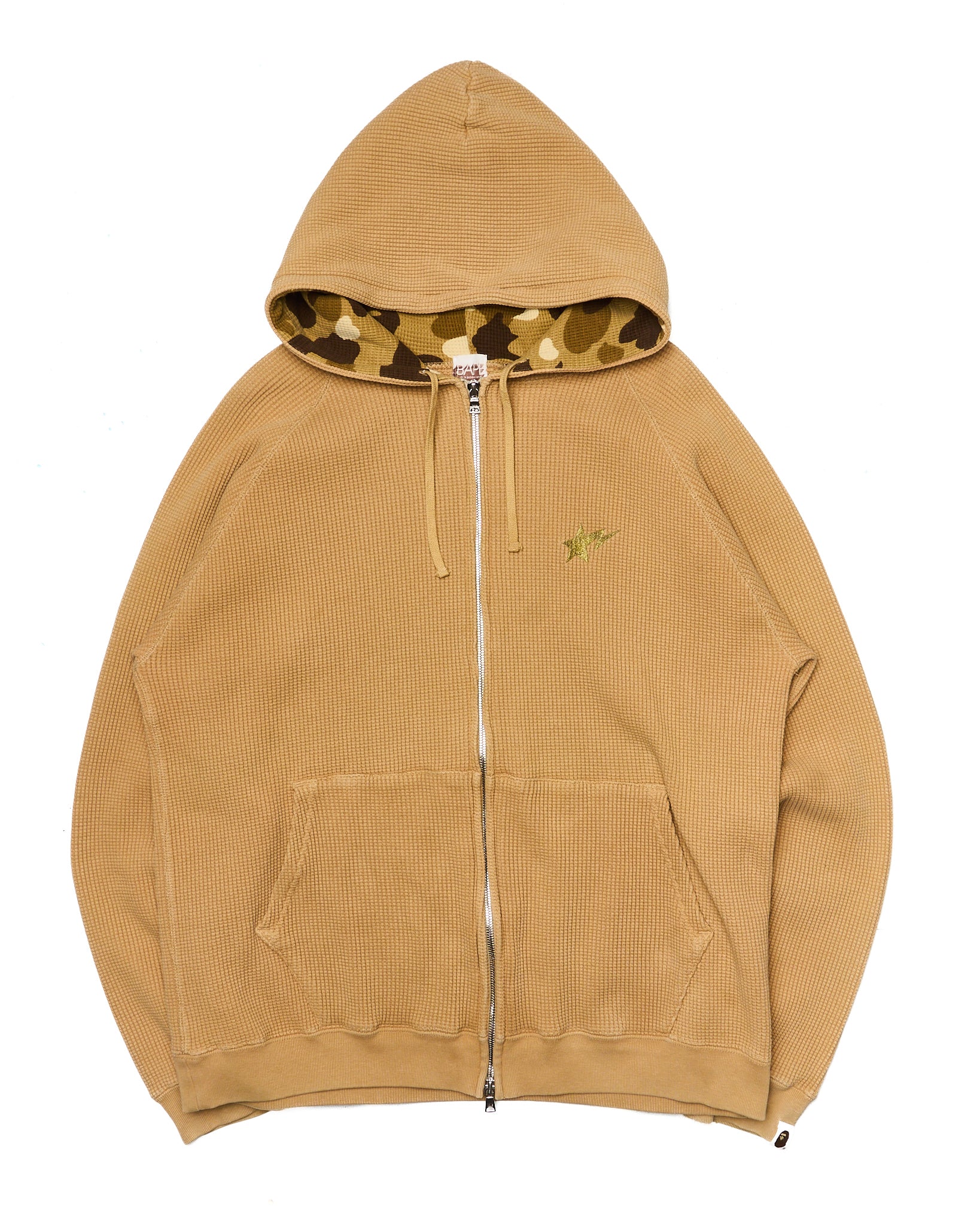 06' BAPE 'Sta' Camo Hood Waffle Knit Zip-Up Hoodie
