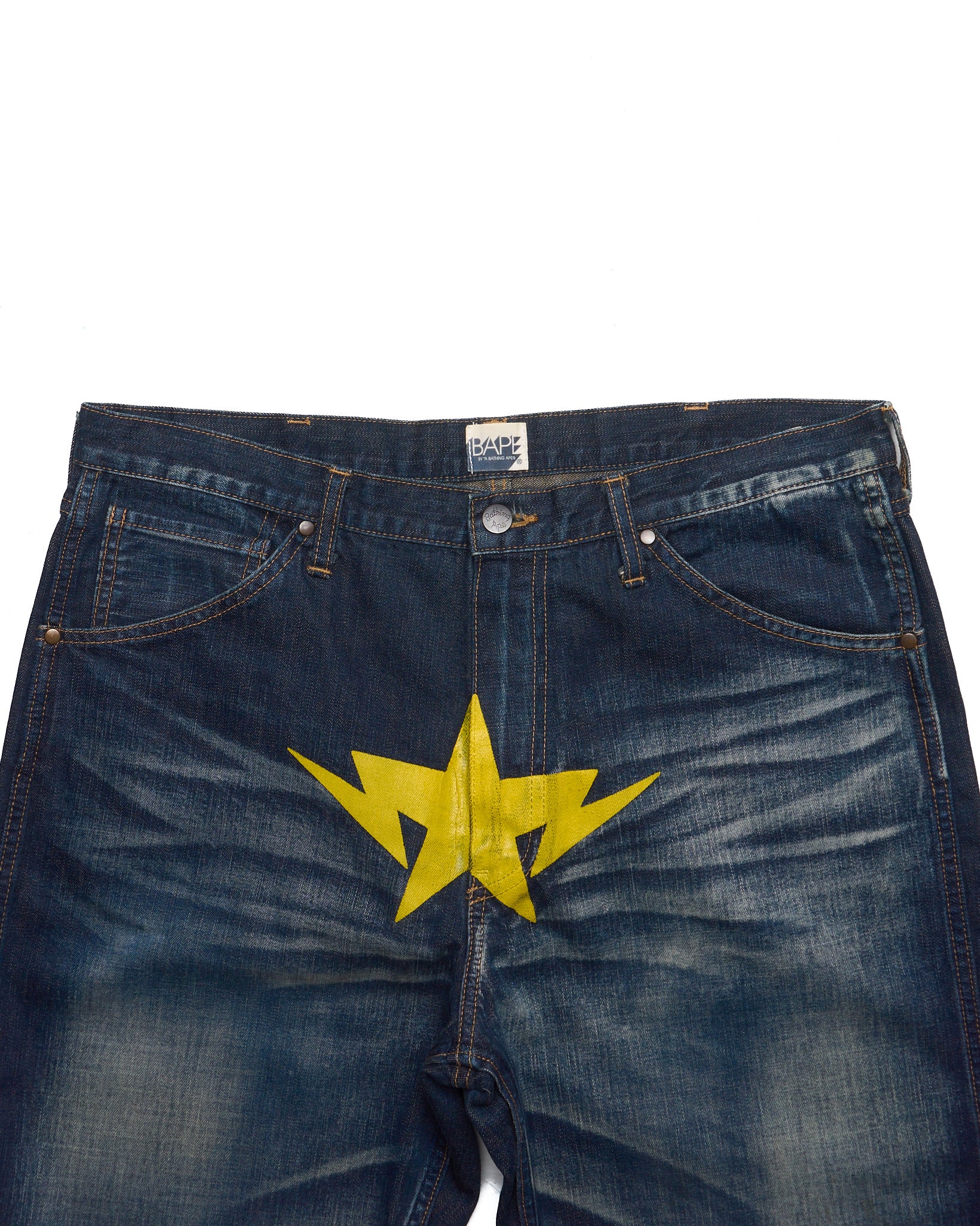 '07 BAPE "STA" Whisker Fade Jeans
