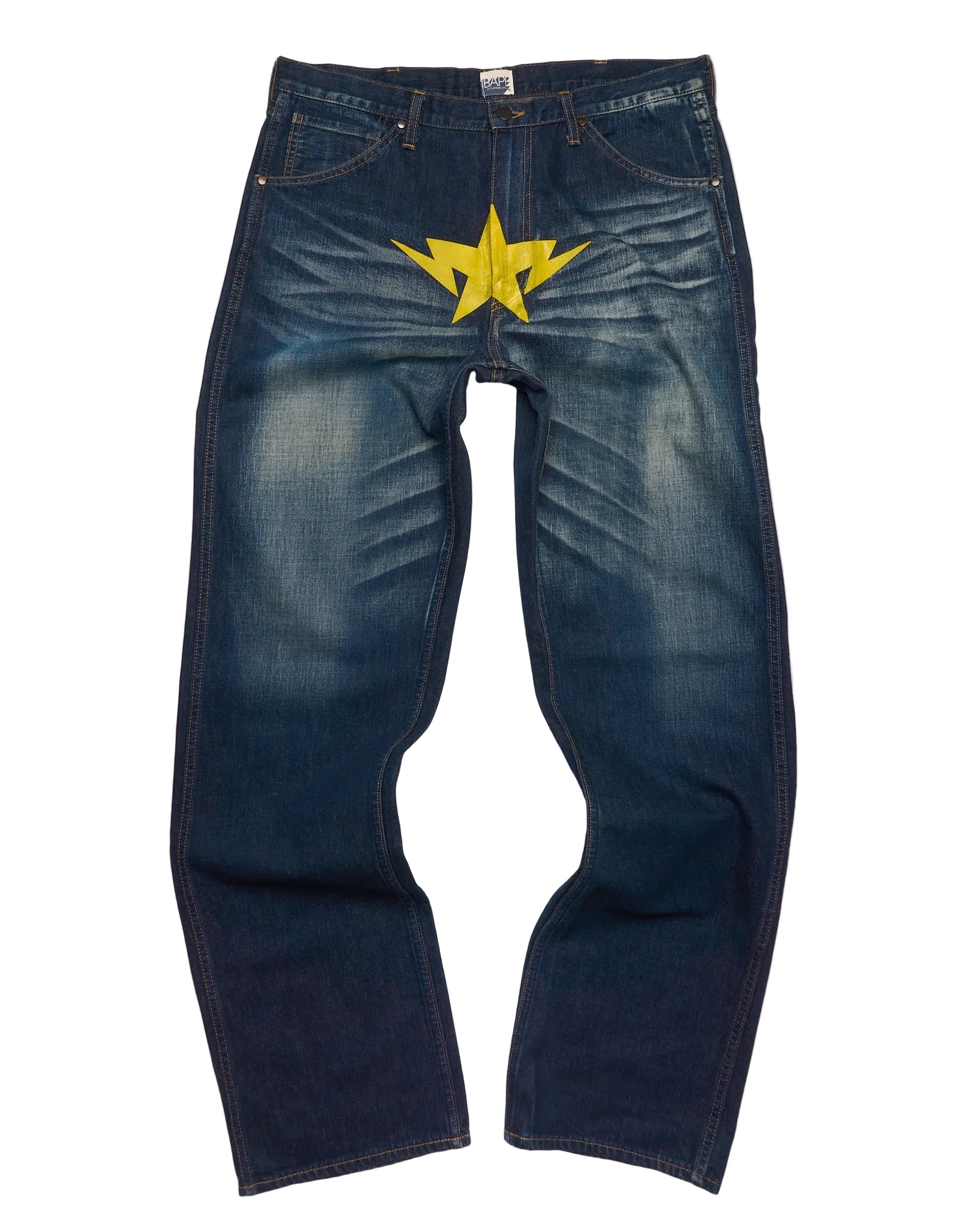 '07 BAPE "STA" Whisker Fade Jeans
