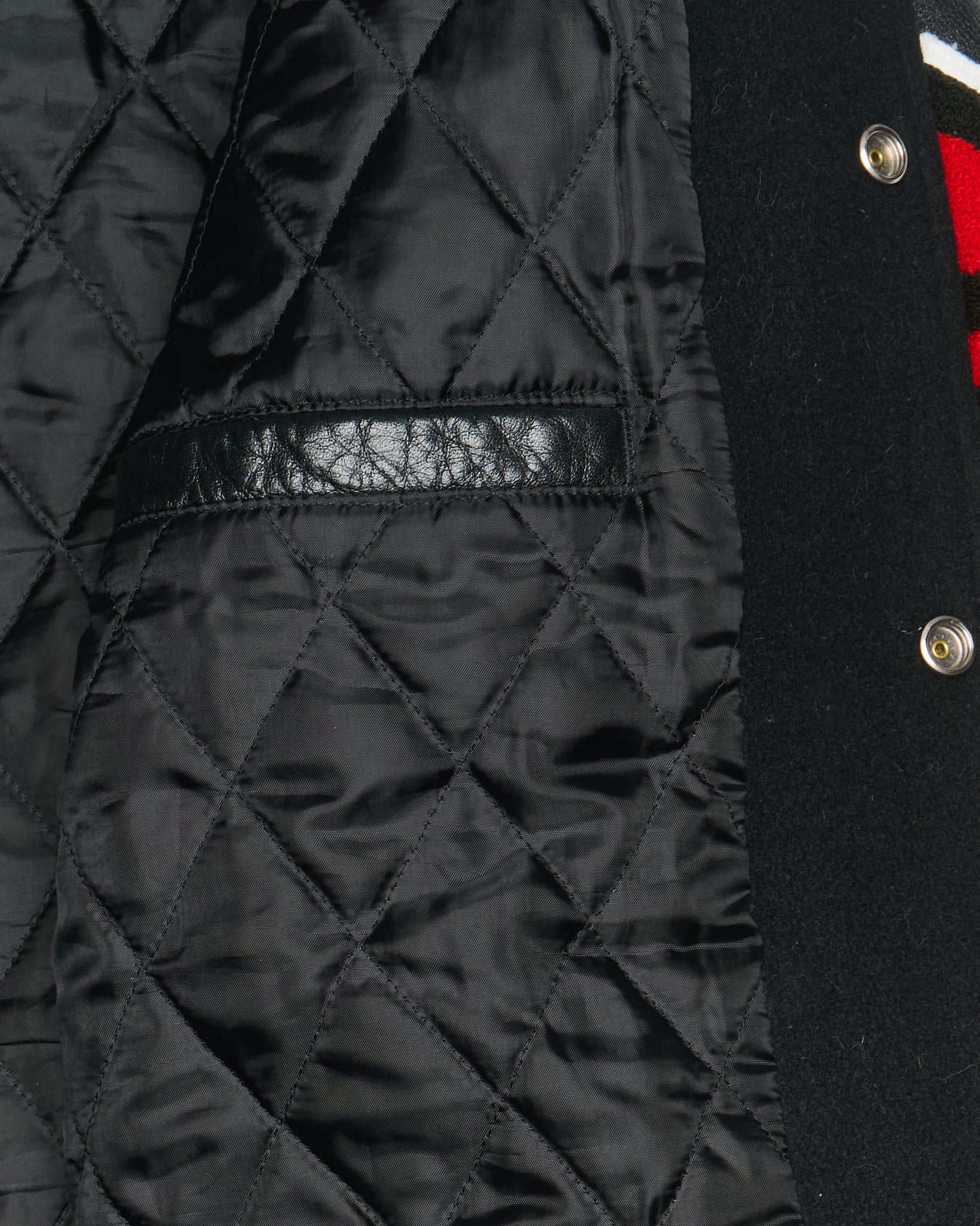 07' BAPE Exclusive Edition Leather Sleeve Letterman Varsity Jacket