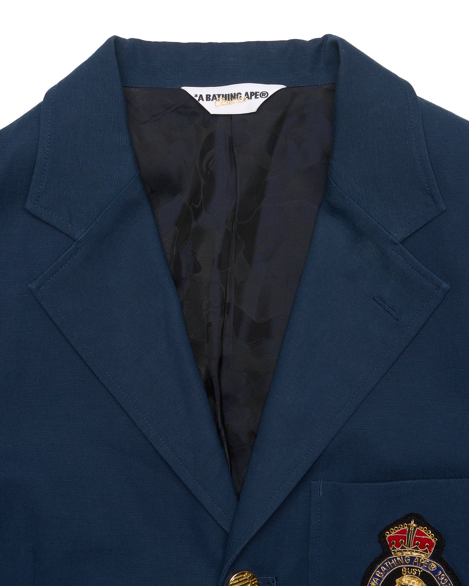 ‘08 BAPE CLASSICS Camo-Lined Beaded Crest Blazer