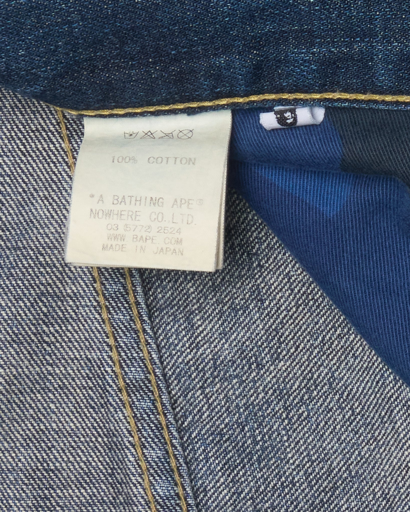 '08 BAPE Spell-Out Back Logo Denim
