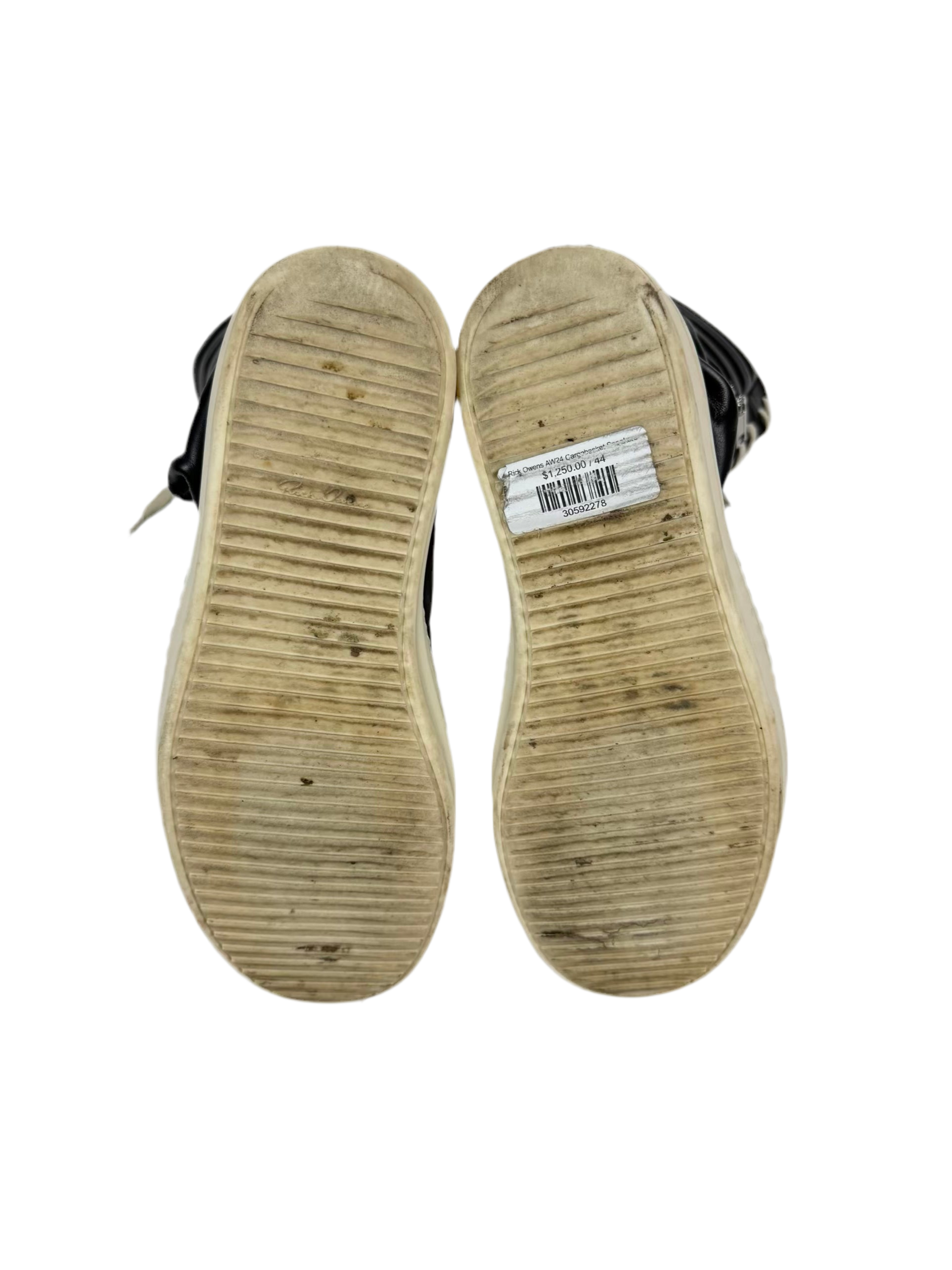 A/W24 Rick Owens Leather Cargobasket Sneakers