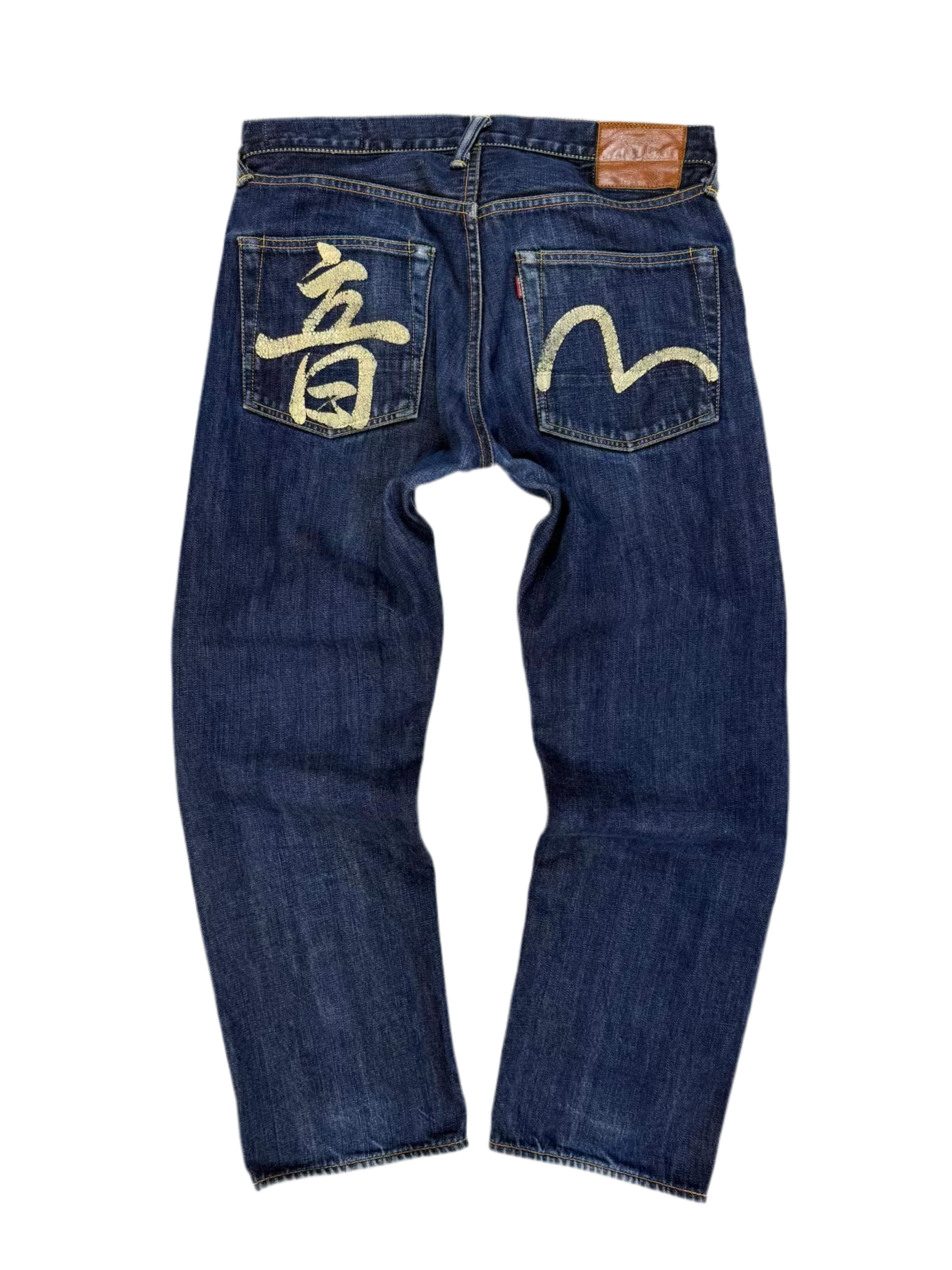 Early 00s EVISU Hand-Paint “OTO” Kanji Selvedge Jeans