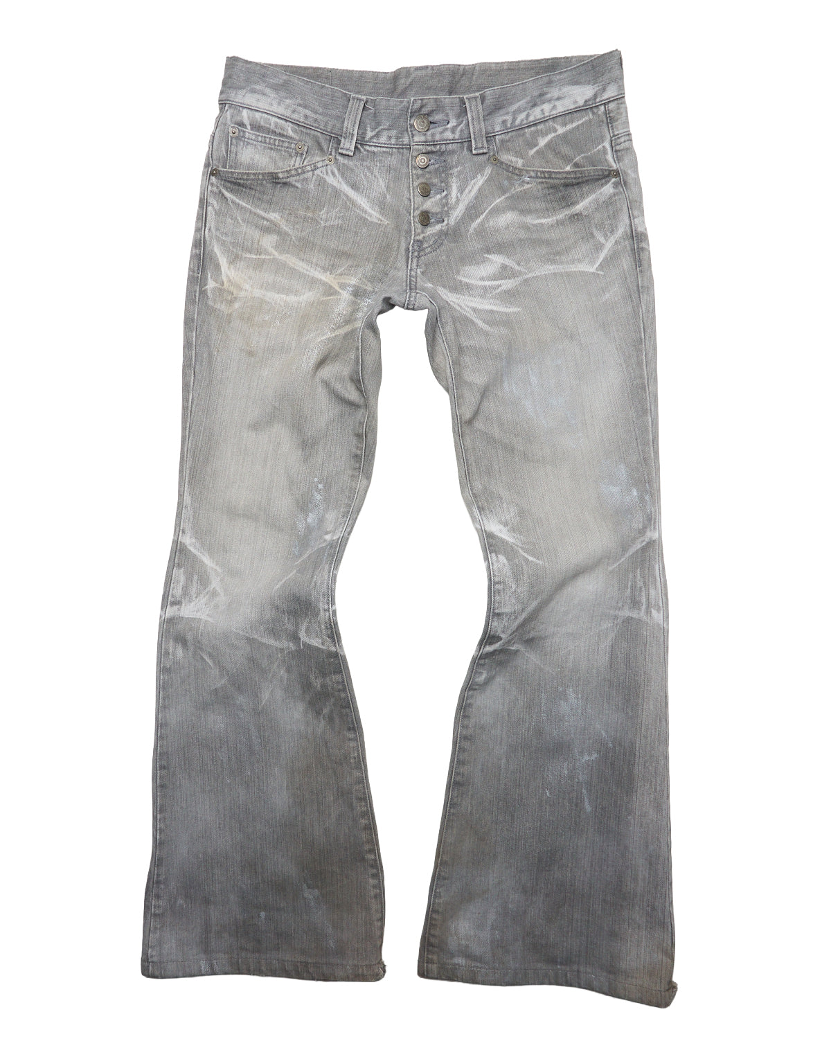 Late 00s Tornado Mart Whisker-Fade Flared Jeans