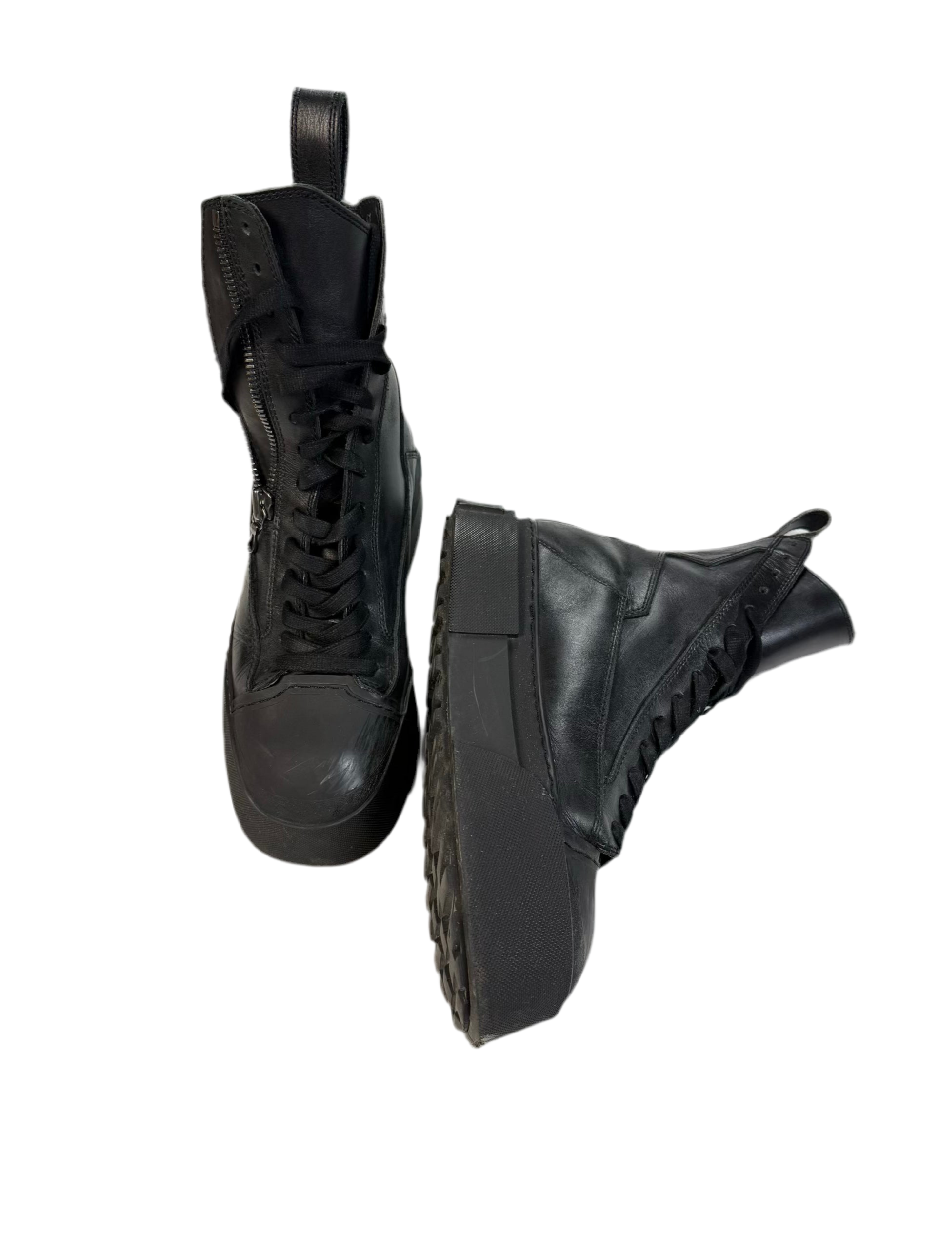 A/W22 Julius_7 Side-zips Platform Leather Sneakers