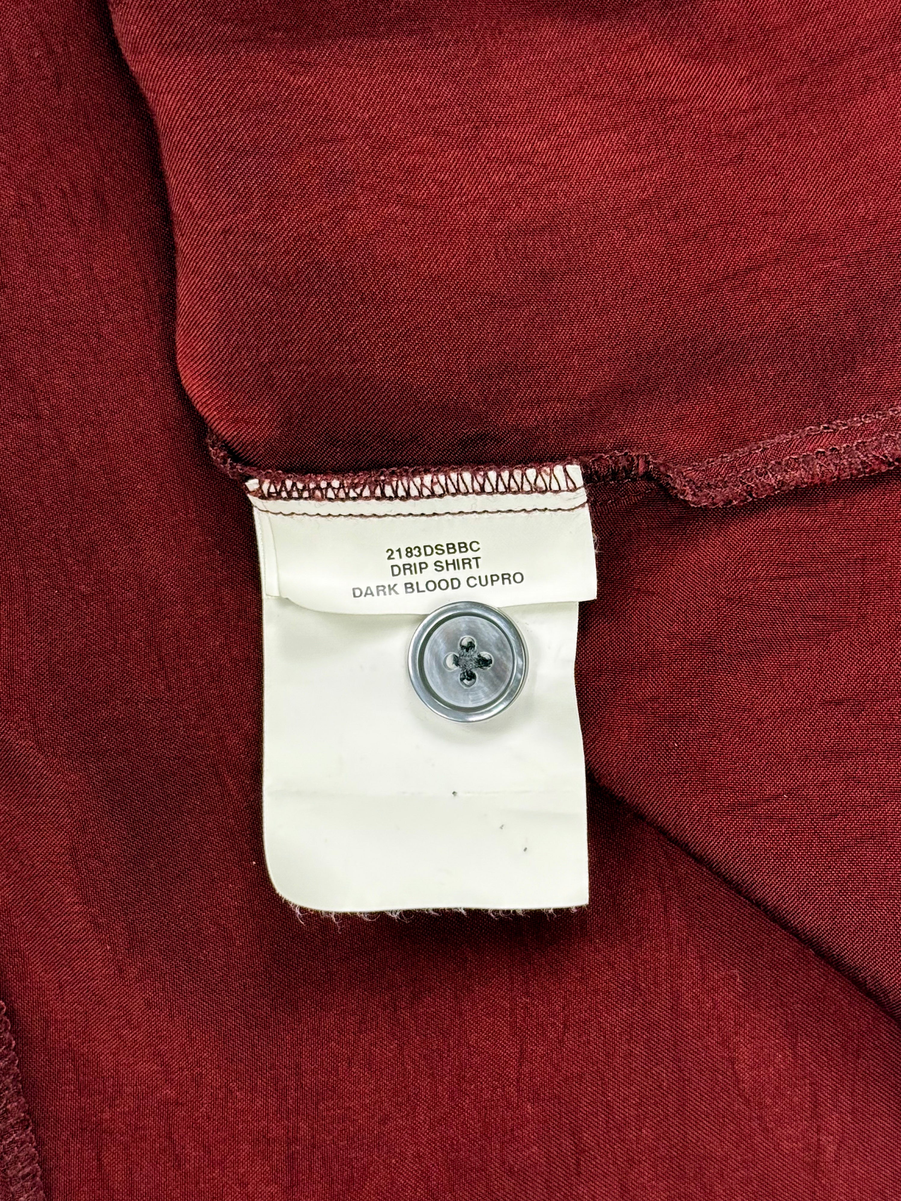Our Legacy Dark Red Cupro Drip Shirt
