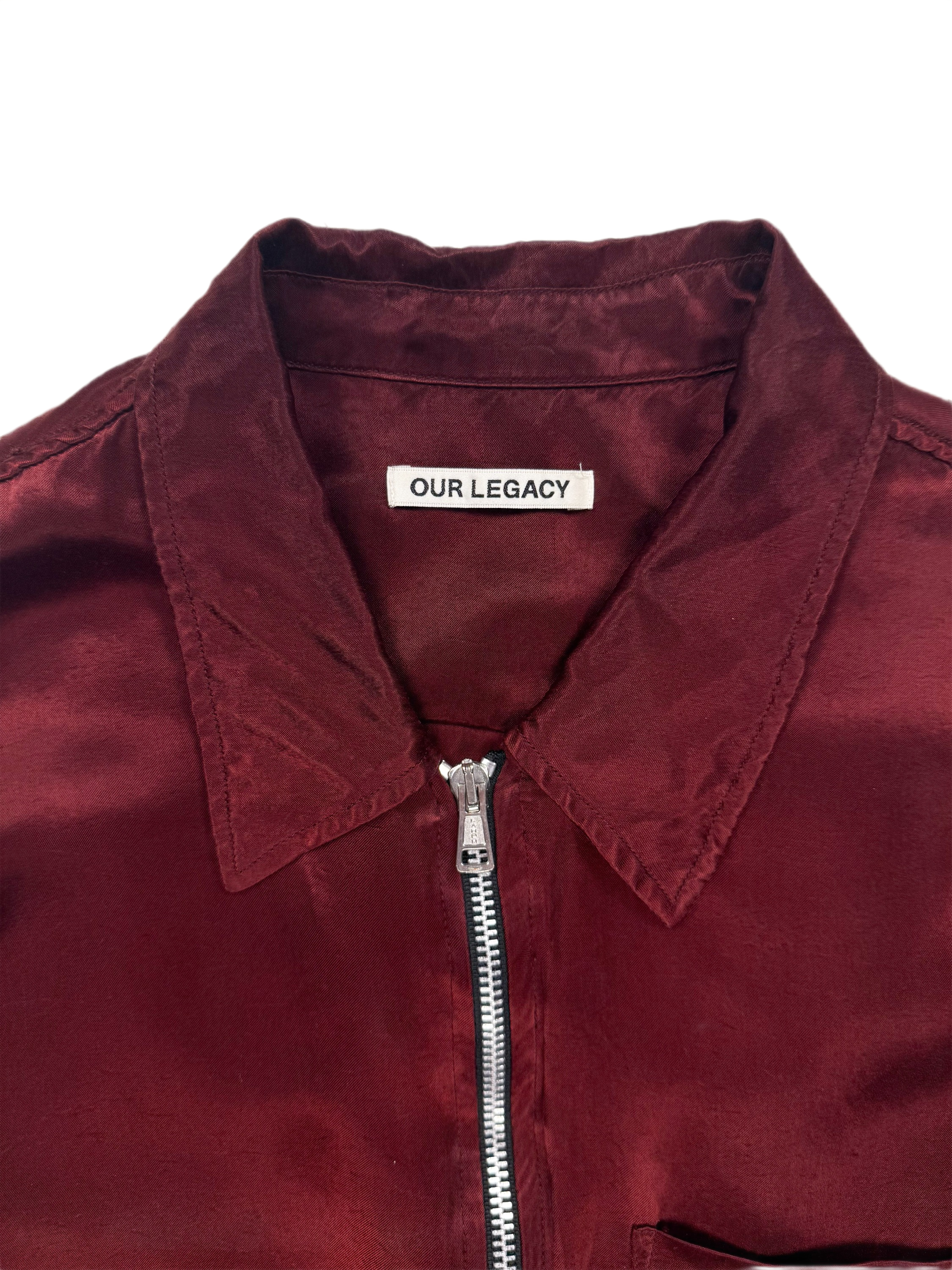 Our Legacy Dark Red Cupro Drip Shirt
