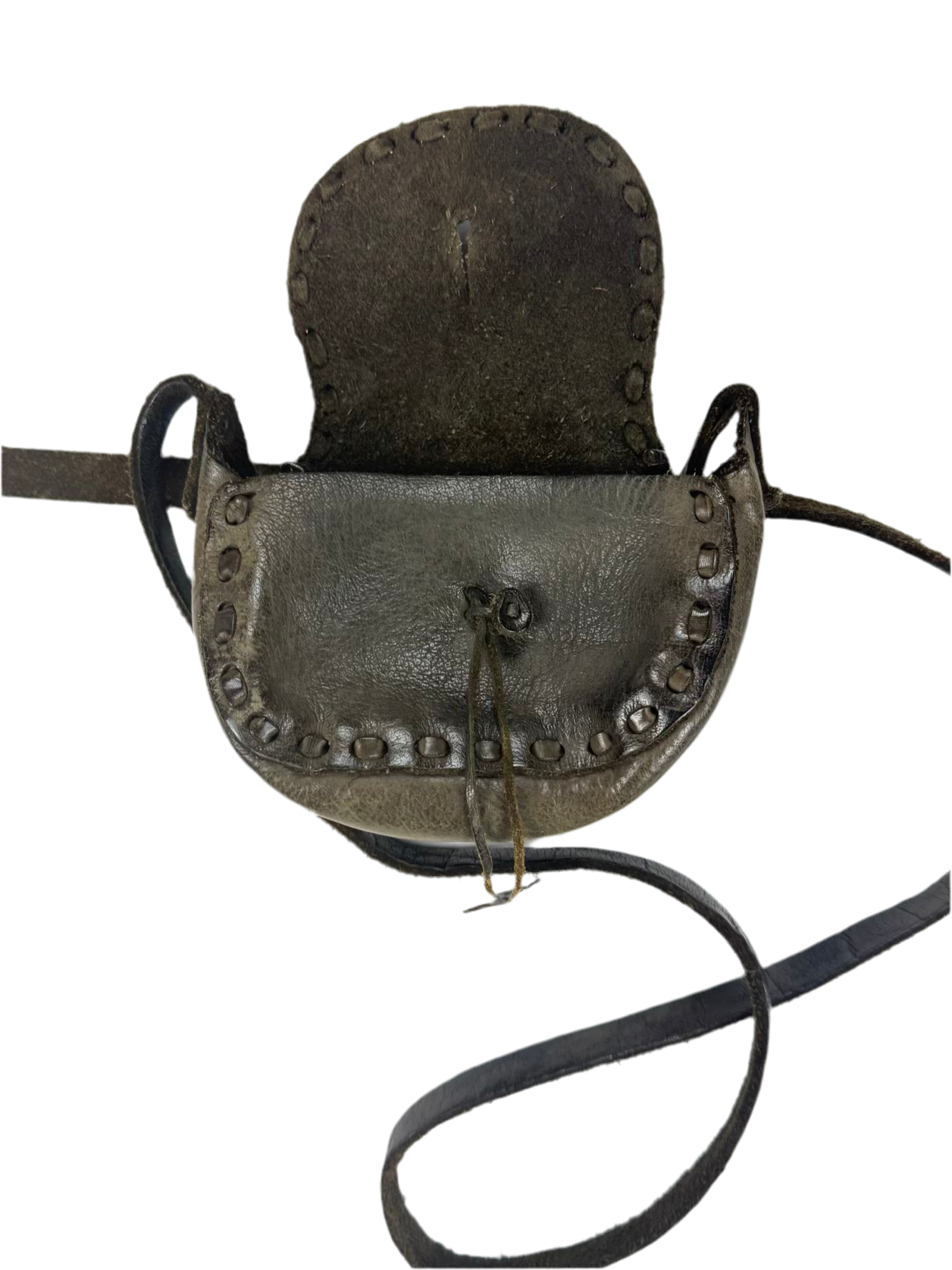 Early 00s Christian Peau Leather Mini Hippie Pouch