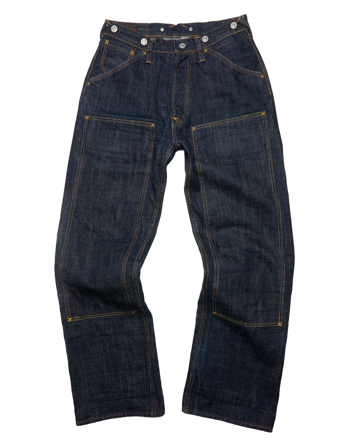 Mid 00s Evisu Double-Knee Selvedge Seagull Print Denim
