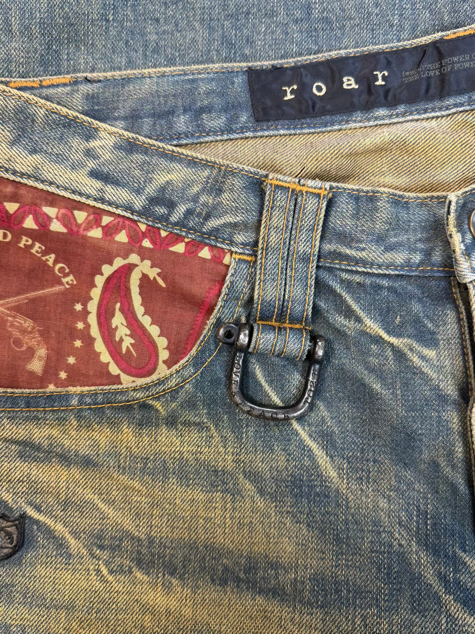 Early 00s Roar Mud Wash Denim Shorts