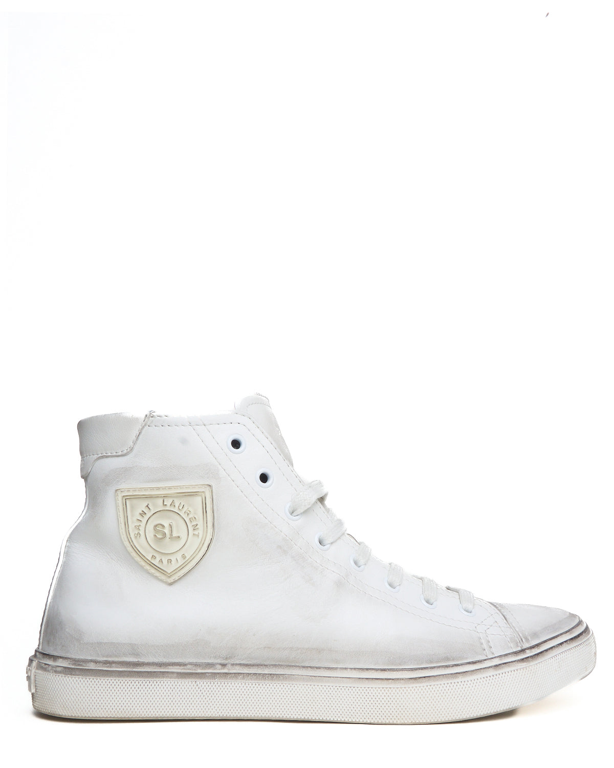 S/S21 Saint Laurent Paris High-Top Leather Sneakers