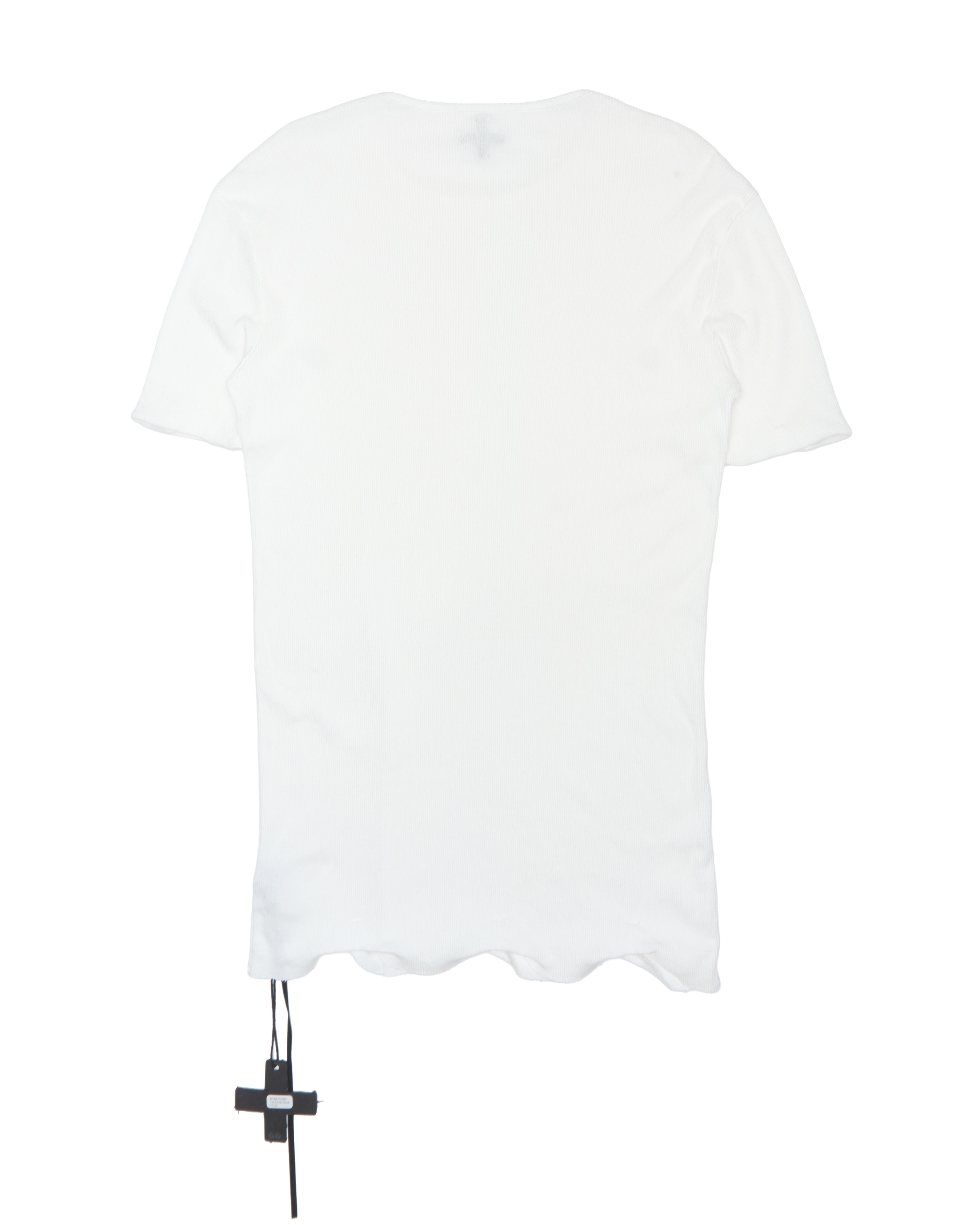 MD75 Ribbed Cotton Short Sleeve Elongated Tee