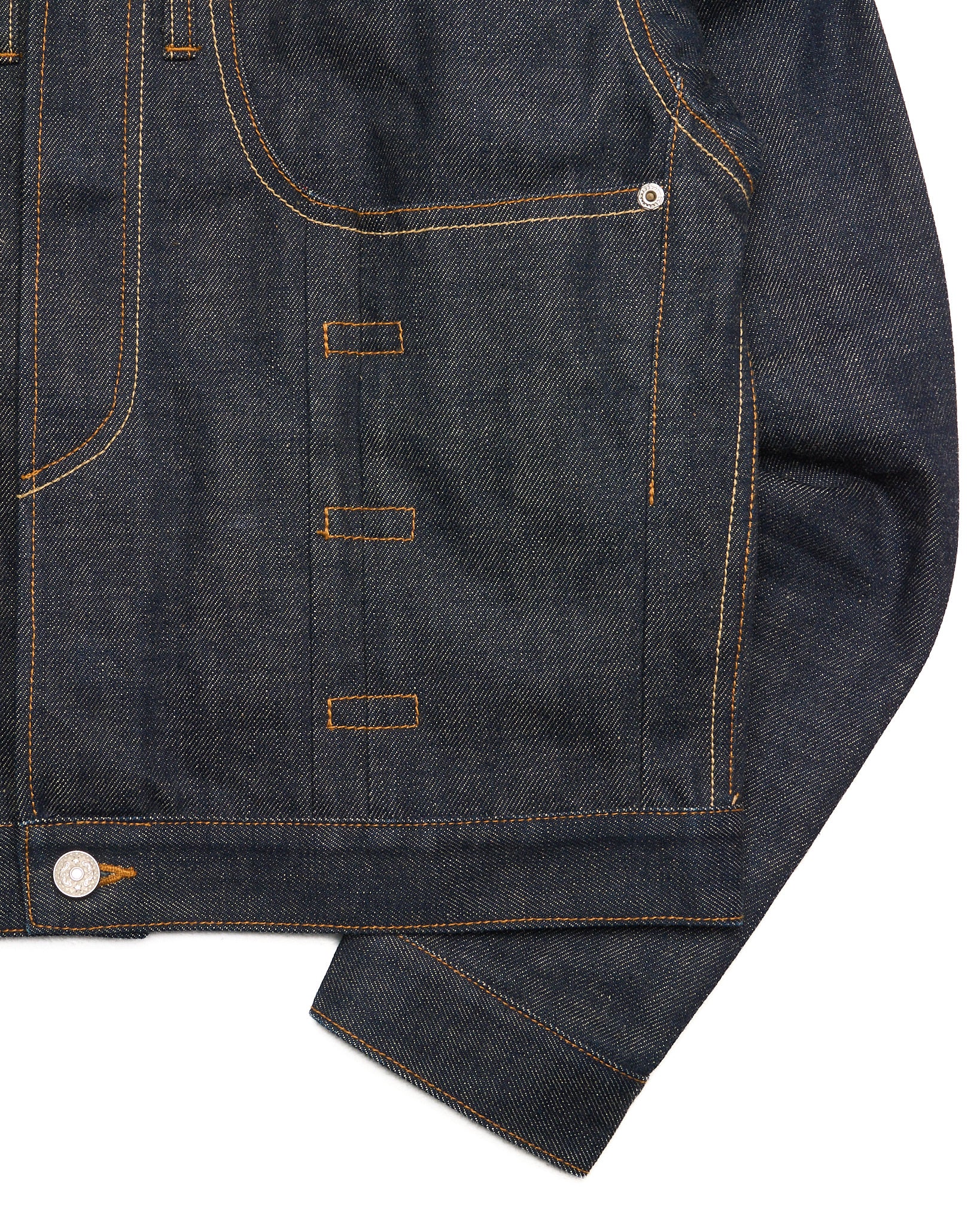 2000s Yuji Yamada 'FURNISHINGS' Removable Leather Harness Raw Denim 'Jean' Jacket