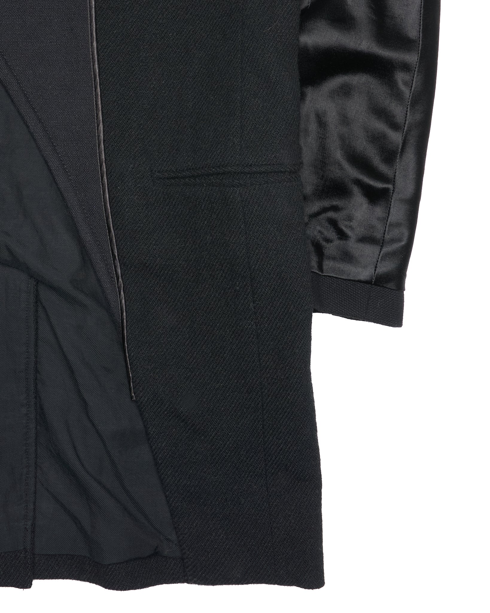 2010s Haider Ackermann Wide Peak Lapel Open Front Tuxedo Coat