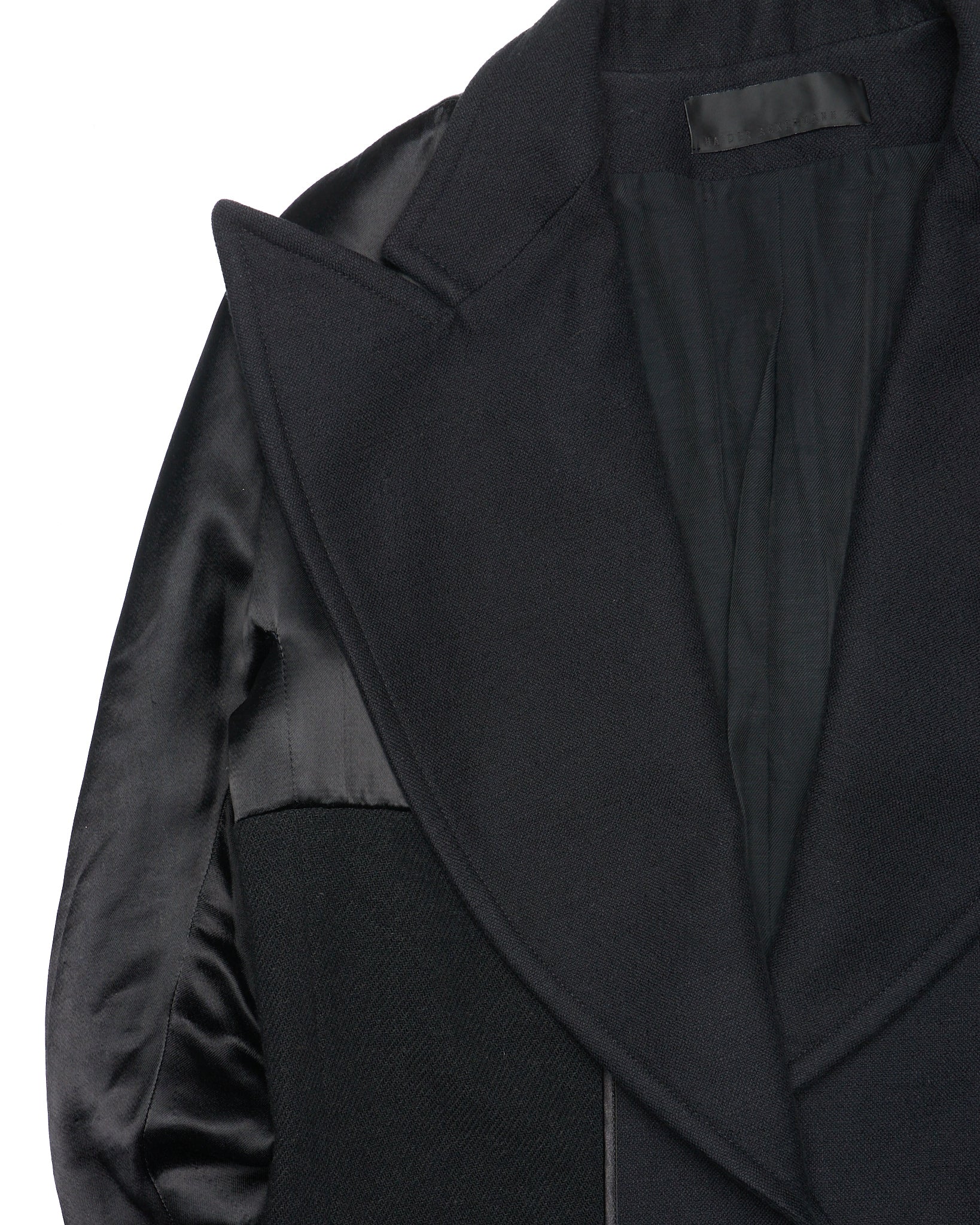 2010s Haider Ackermann Wide Peak Lapel Open Front Tuxedo Coat