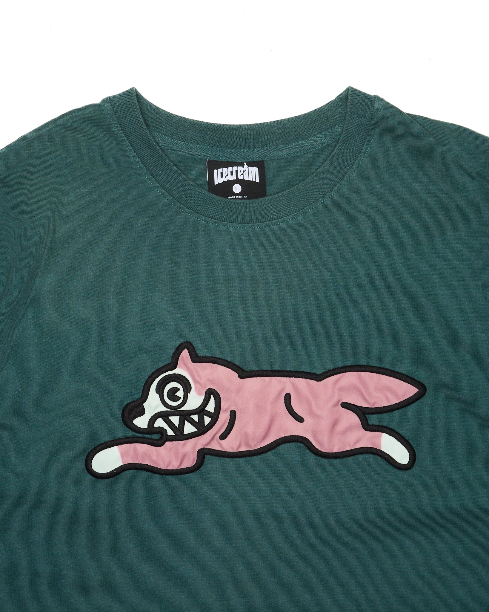 2010s Ice Cream Running Dog Appliqué Tee Shirt