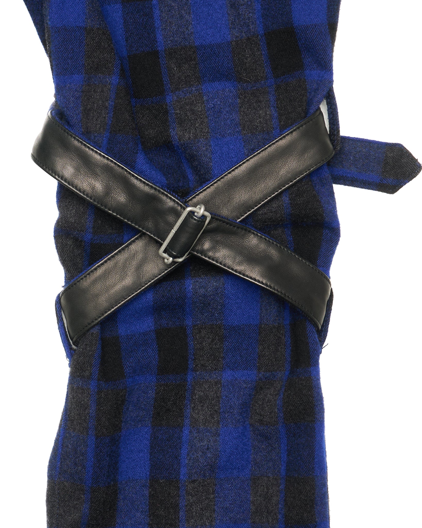 2010s Isamu Katayama BACKLASH Blue Flannel Leather Bondage Pants