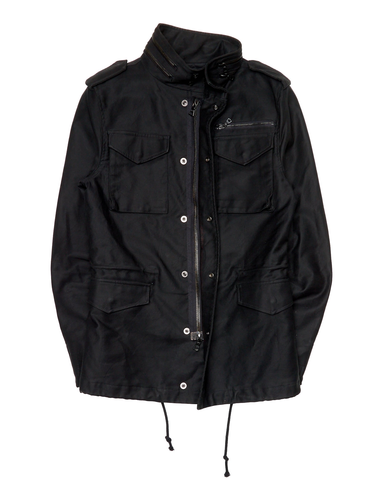 2010s LITHIUM HOMME Black Cotton Gabardine Field Jacket