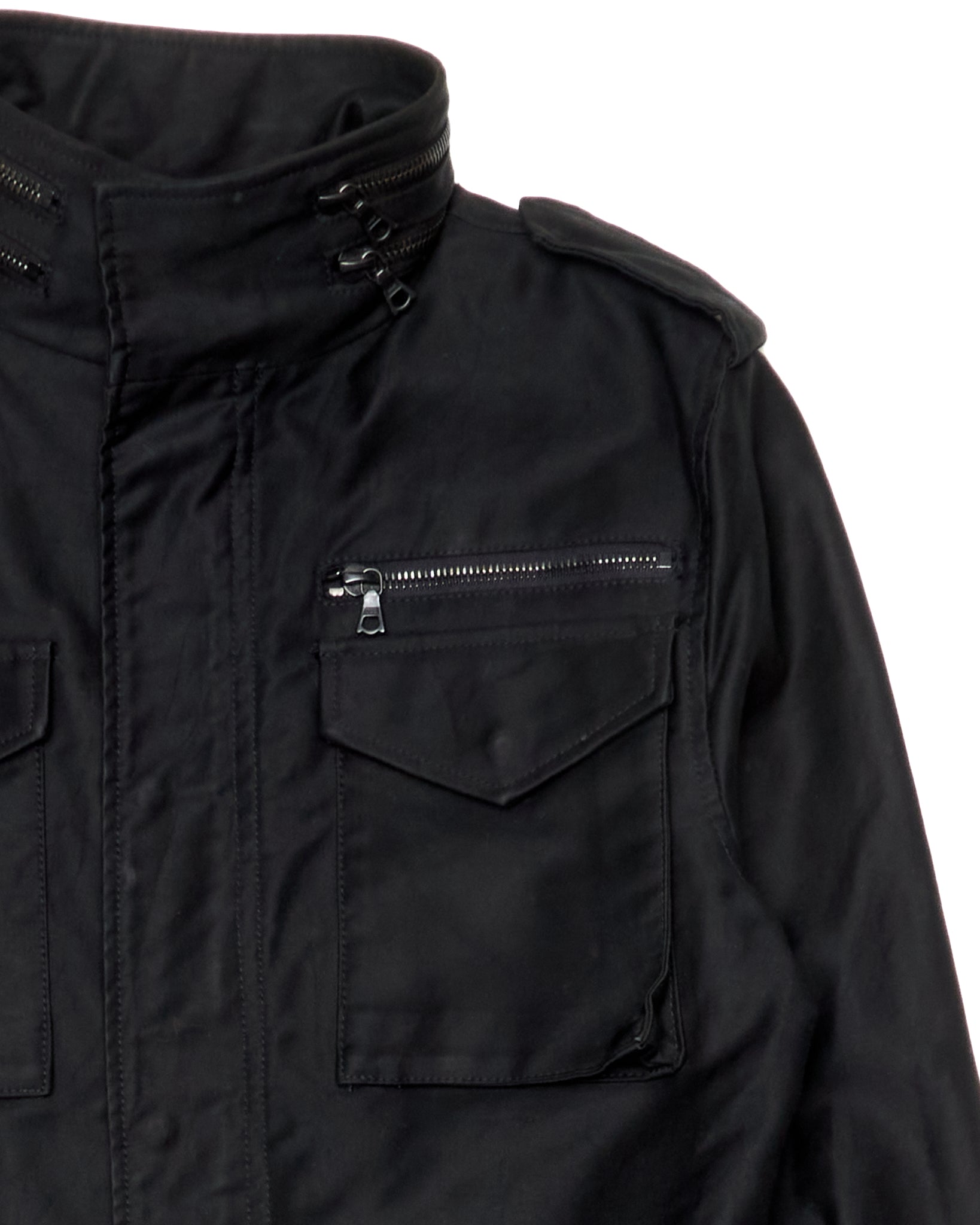 2010s LITHIUM HOMME Black Cotton Gabardine Field Jacket