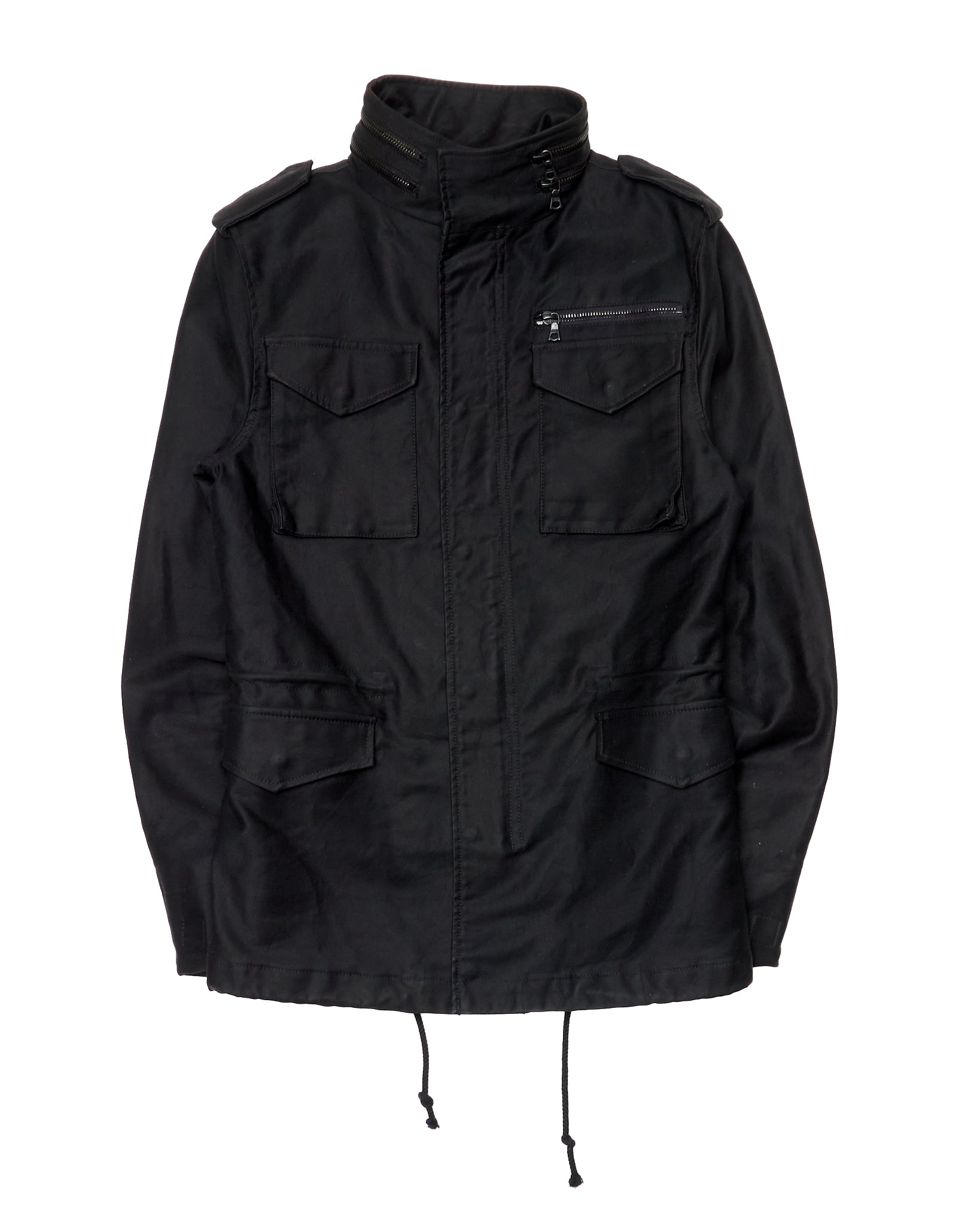 2010s LITHIUM HOMME Black Cotton Gabardine Field Jacket