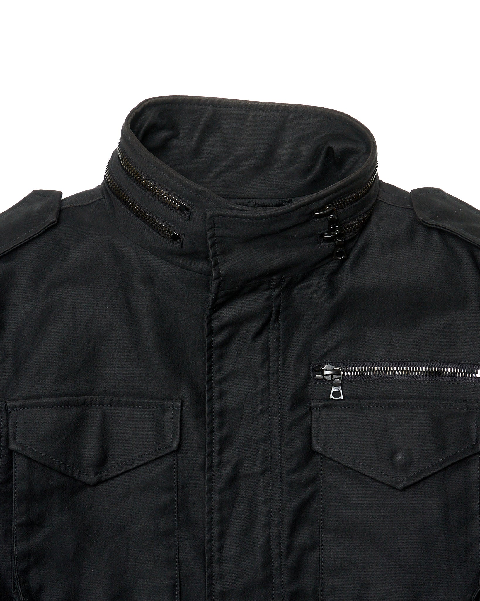 2010s LITHIUM HOMME Black Cotton Gabardine Field Jacket