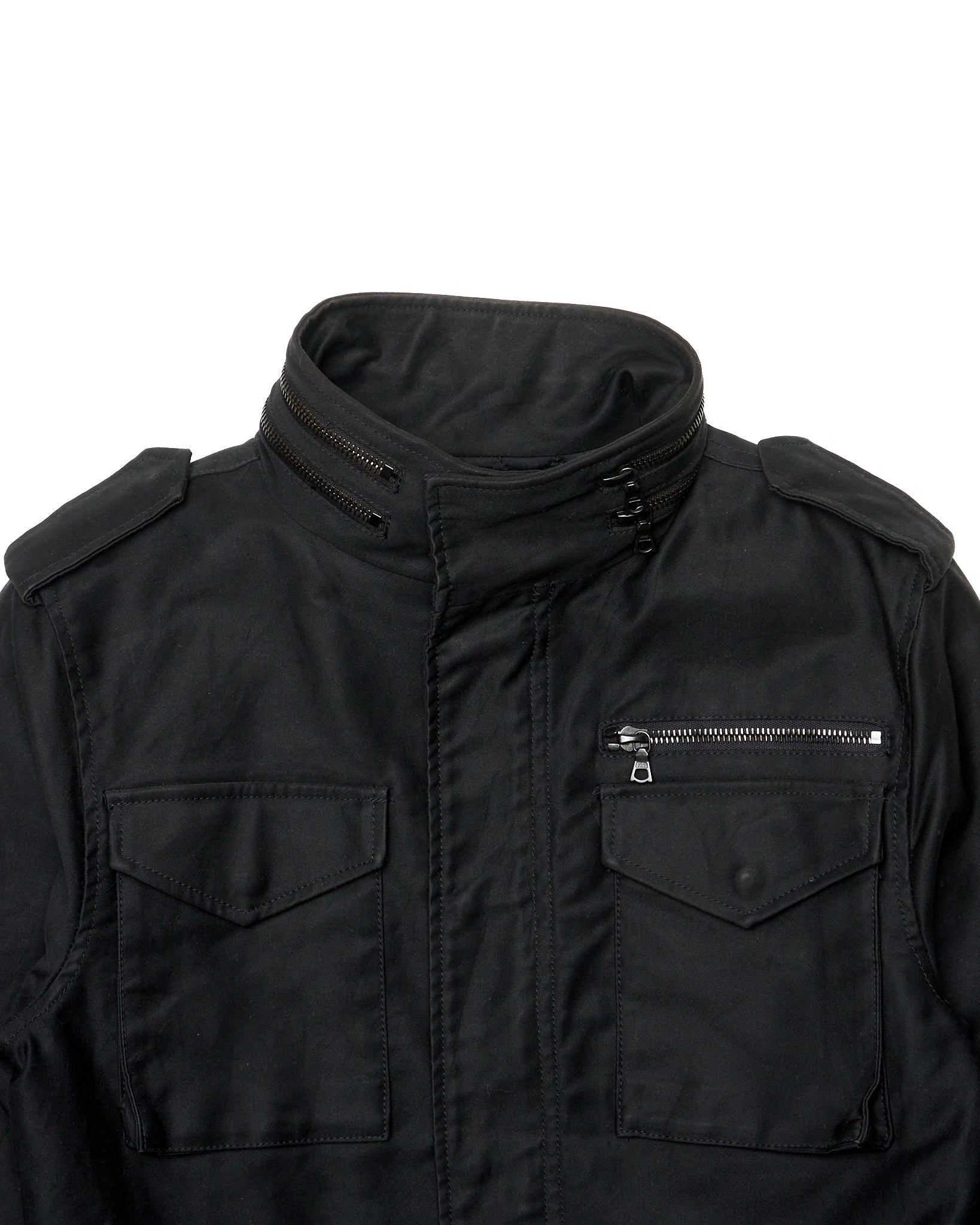 2010s LITHIUM HOMME Black Cotton Gabardine Field Jacket