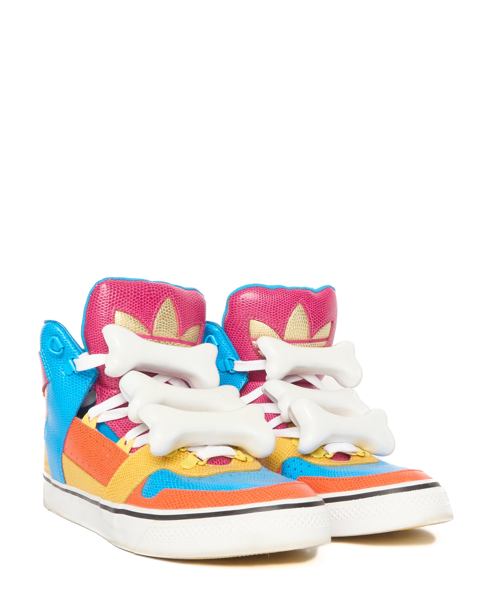 2014 Jeremy Scott x Adidas 'Bones' Multi-Colour High Top Sneakers