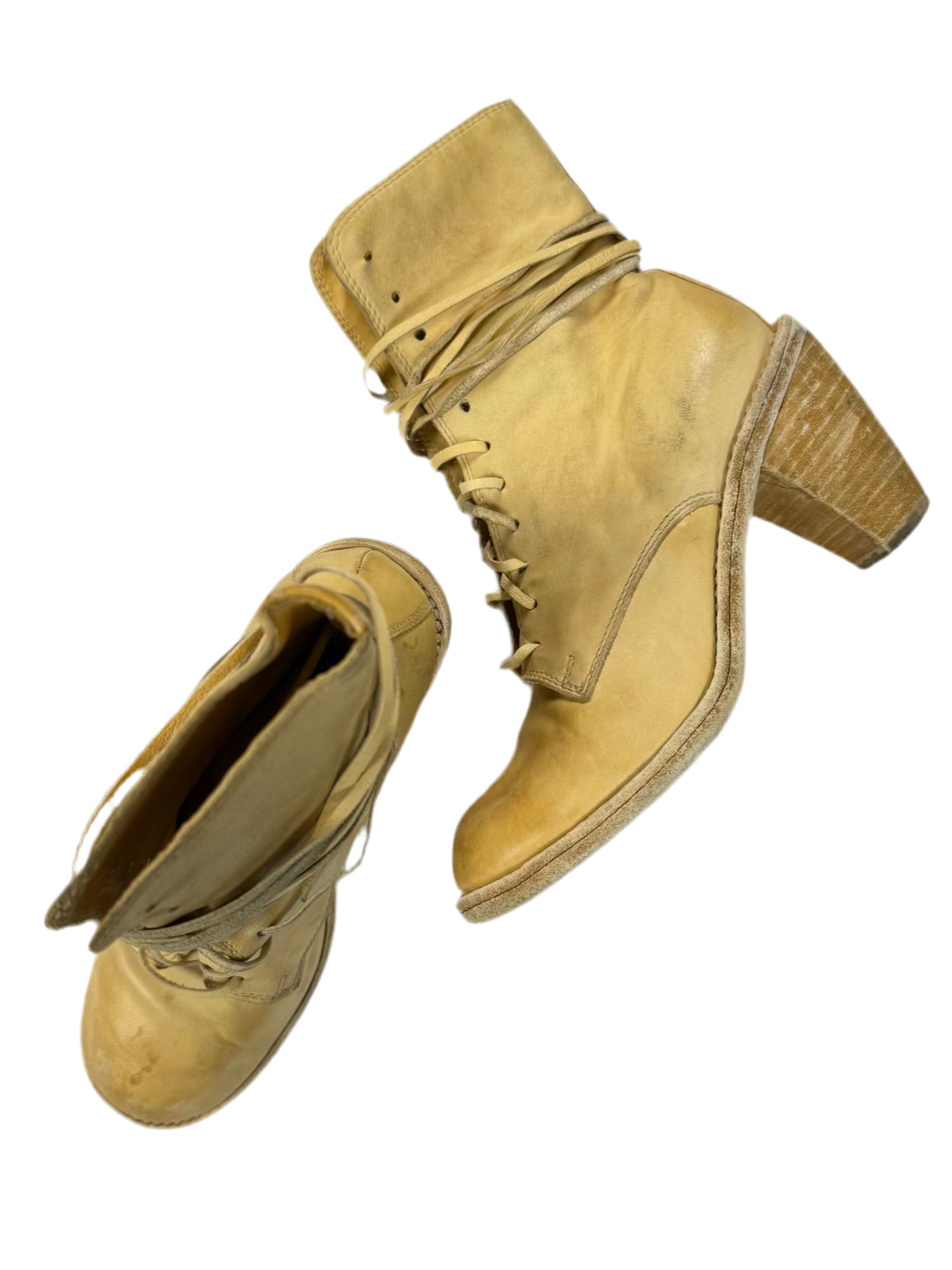 GUIDI ‘3005’ Calf Full Grain Leather Lace-Up Heel Boots