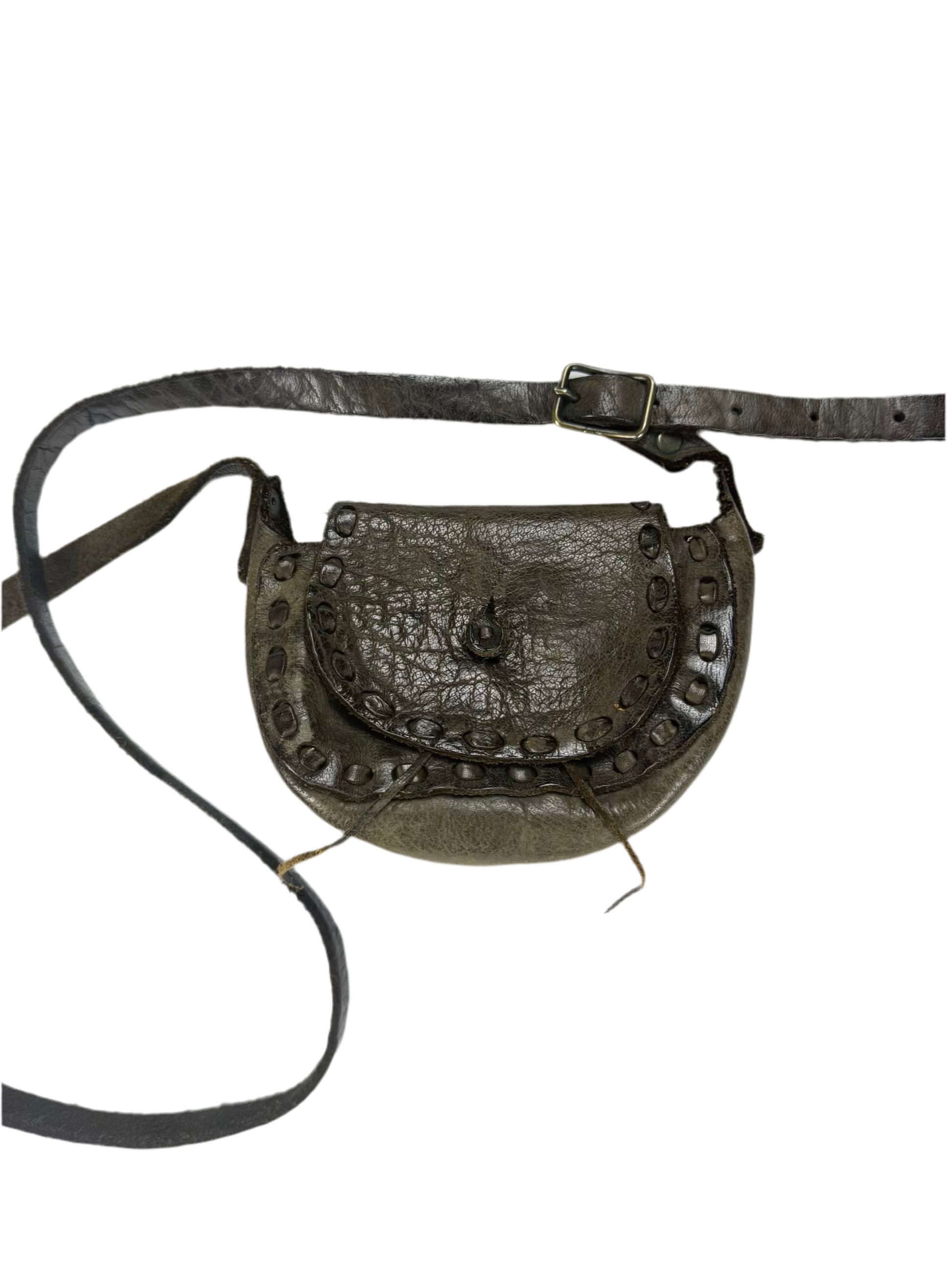 Early 00s Christian Peau Leather Mini Hippie Pouch