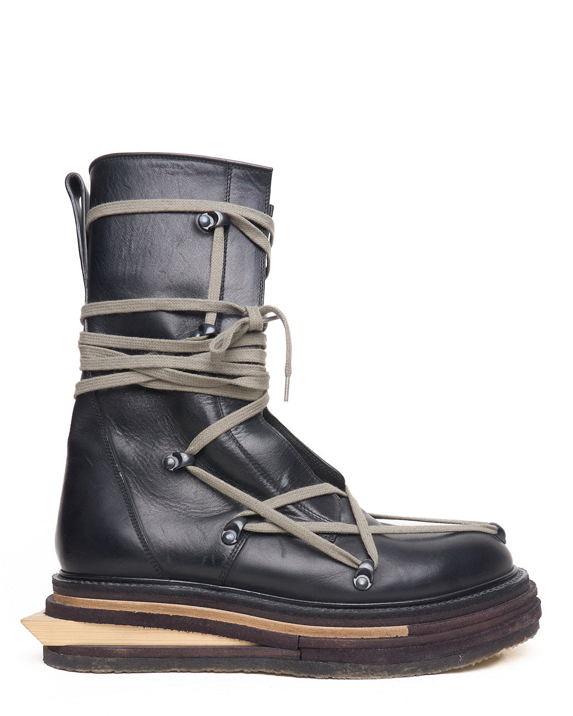 *SAMPLE* A/W17 Rick Owens Lego Platform Sole Pentagram Leather Boots