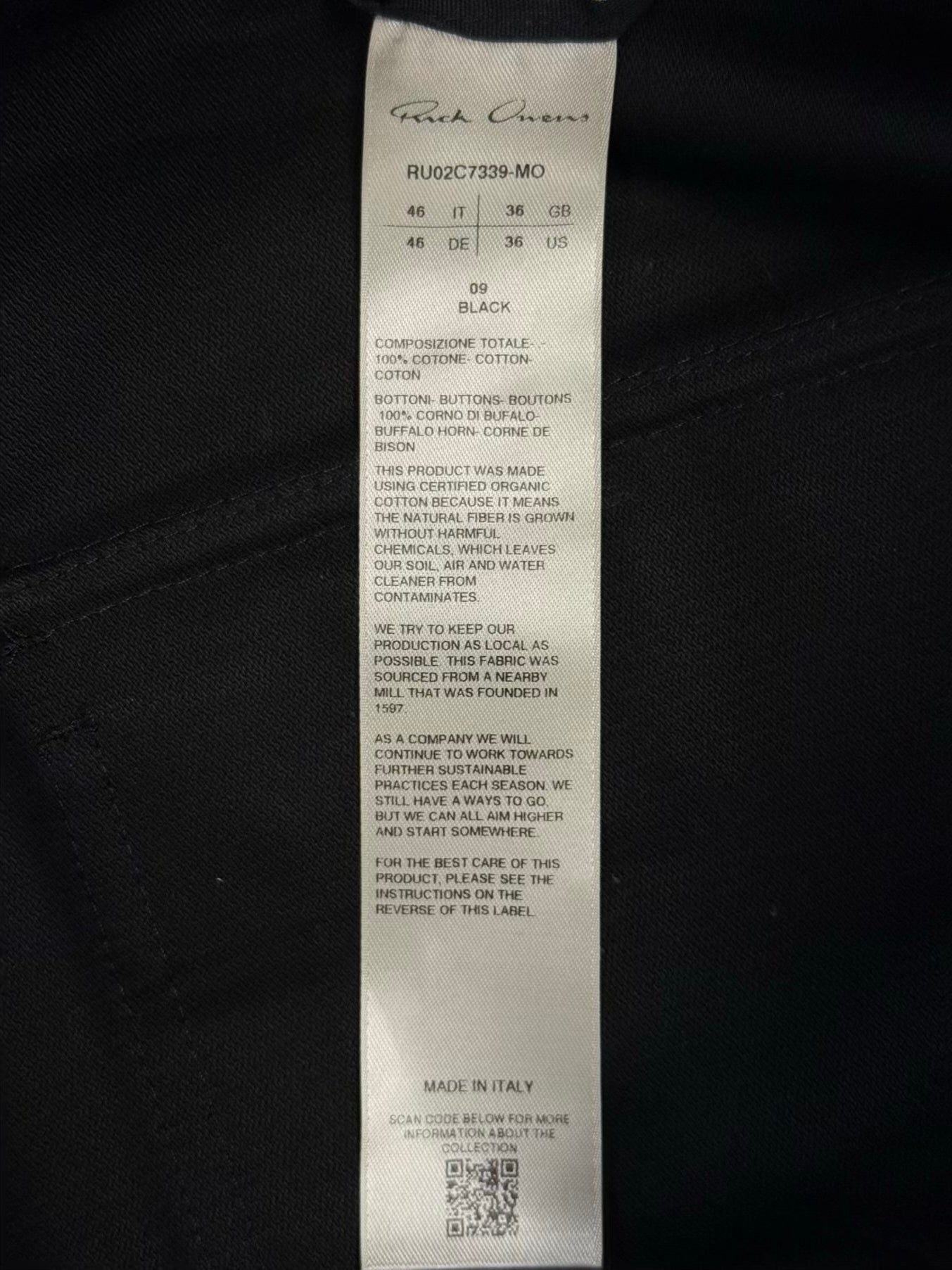 A/W23 Rick Owens Moleskin Bela Cargo Pants