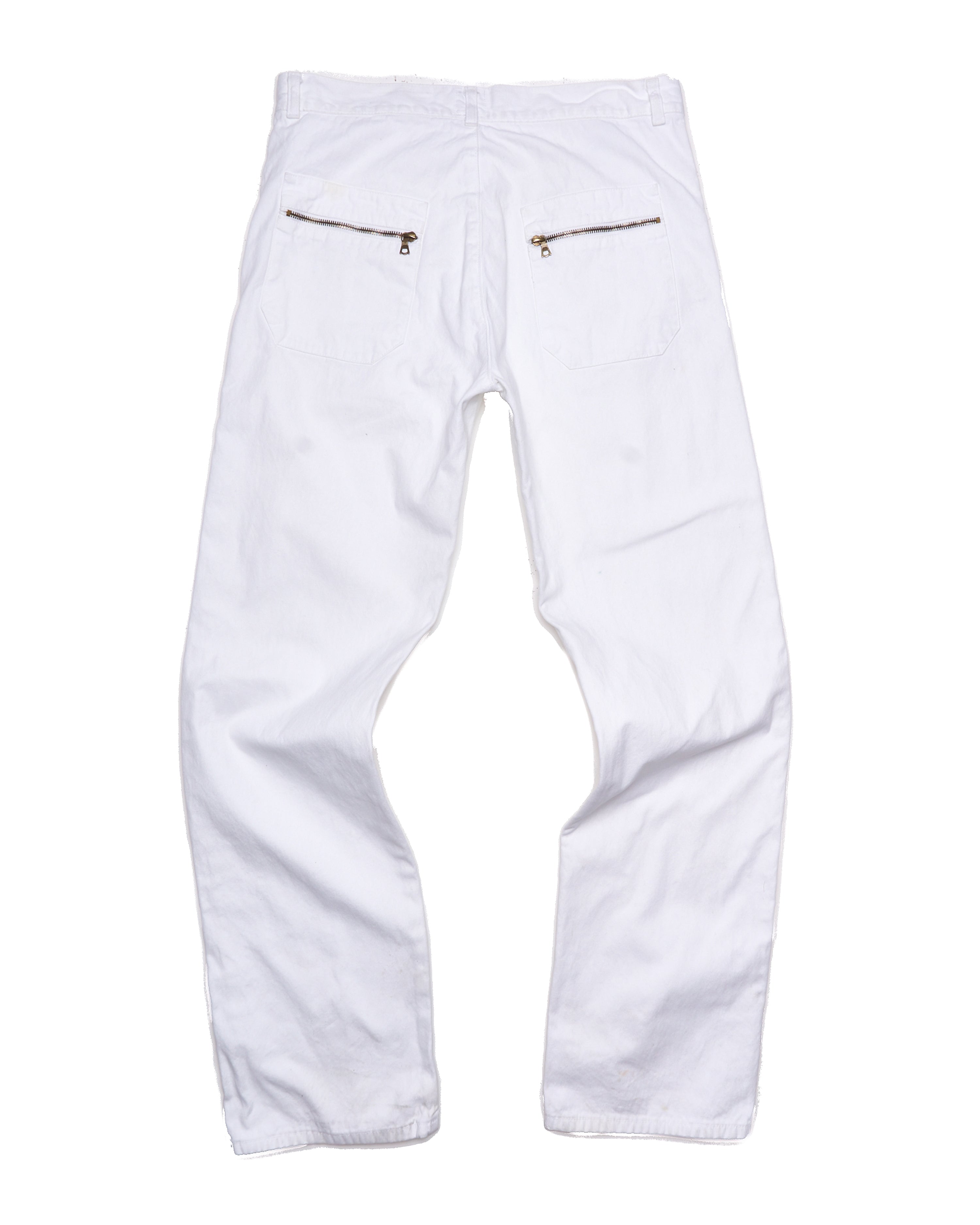 Late 90s JPG by Jean Paul Gaultier White Zipper Pant