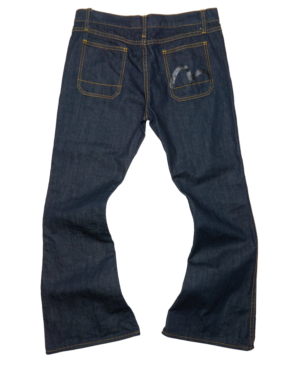Early 00s EVISU DONNA Hand-Paint Flare Jeans