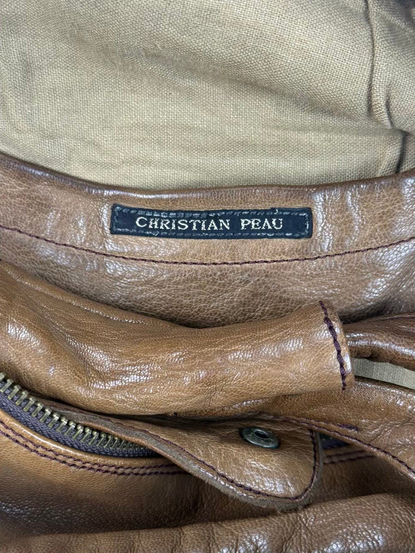 Early 00s Christian Peau Duffle Leather Bag