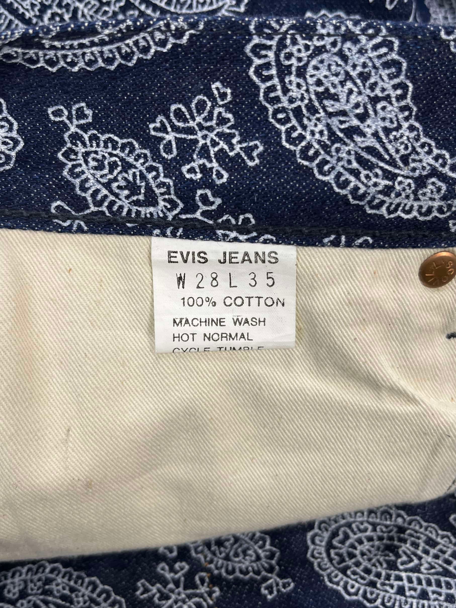 90s EVIS Hand Painted Paisley Denim