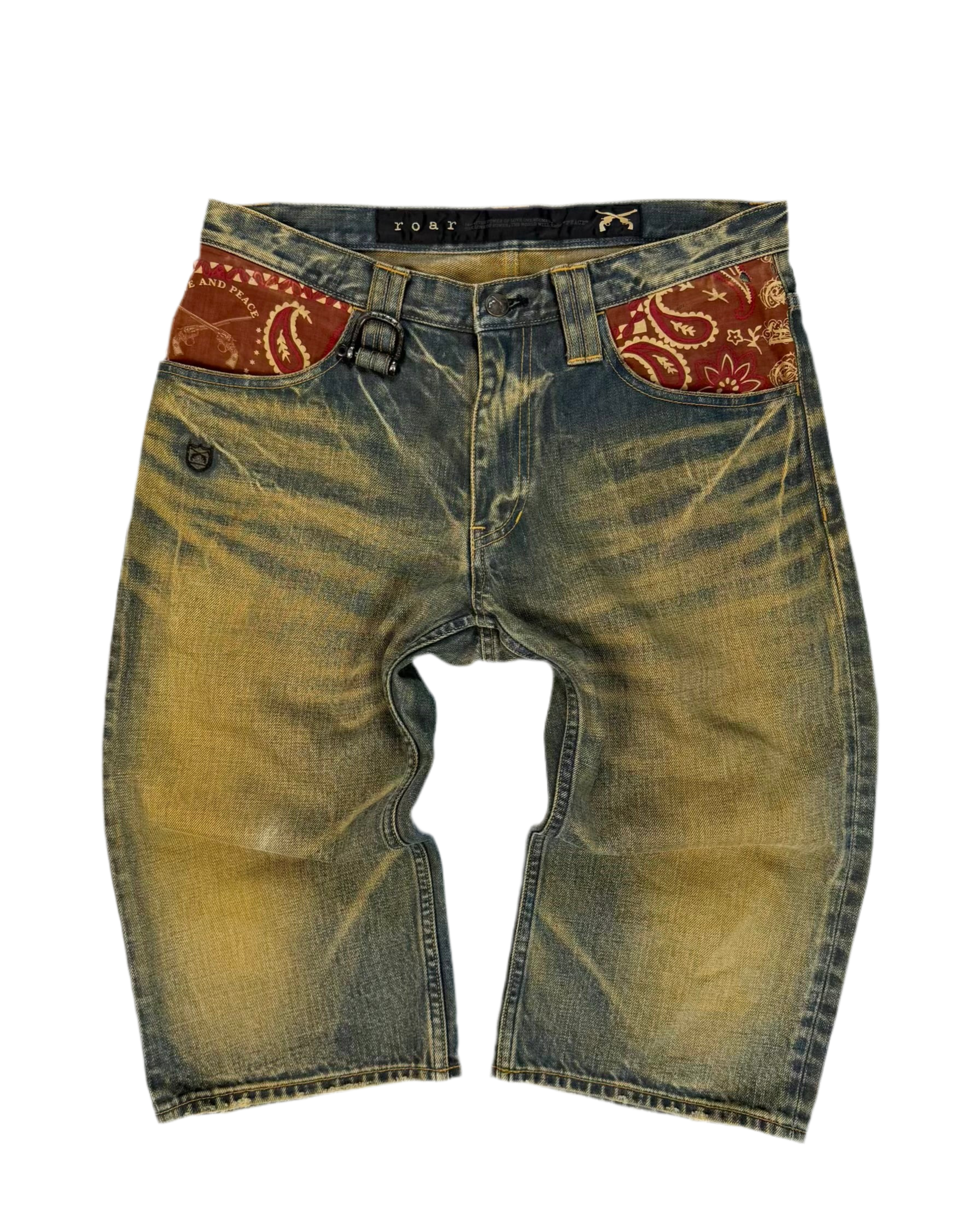 Early 00s Roar Mud Wash Denim Shorts