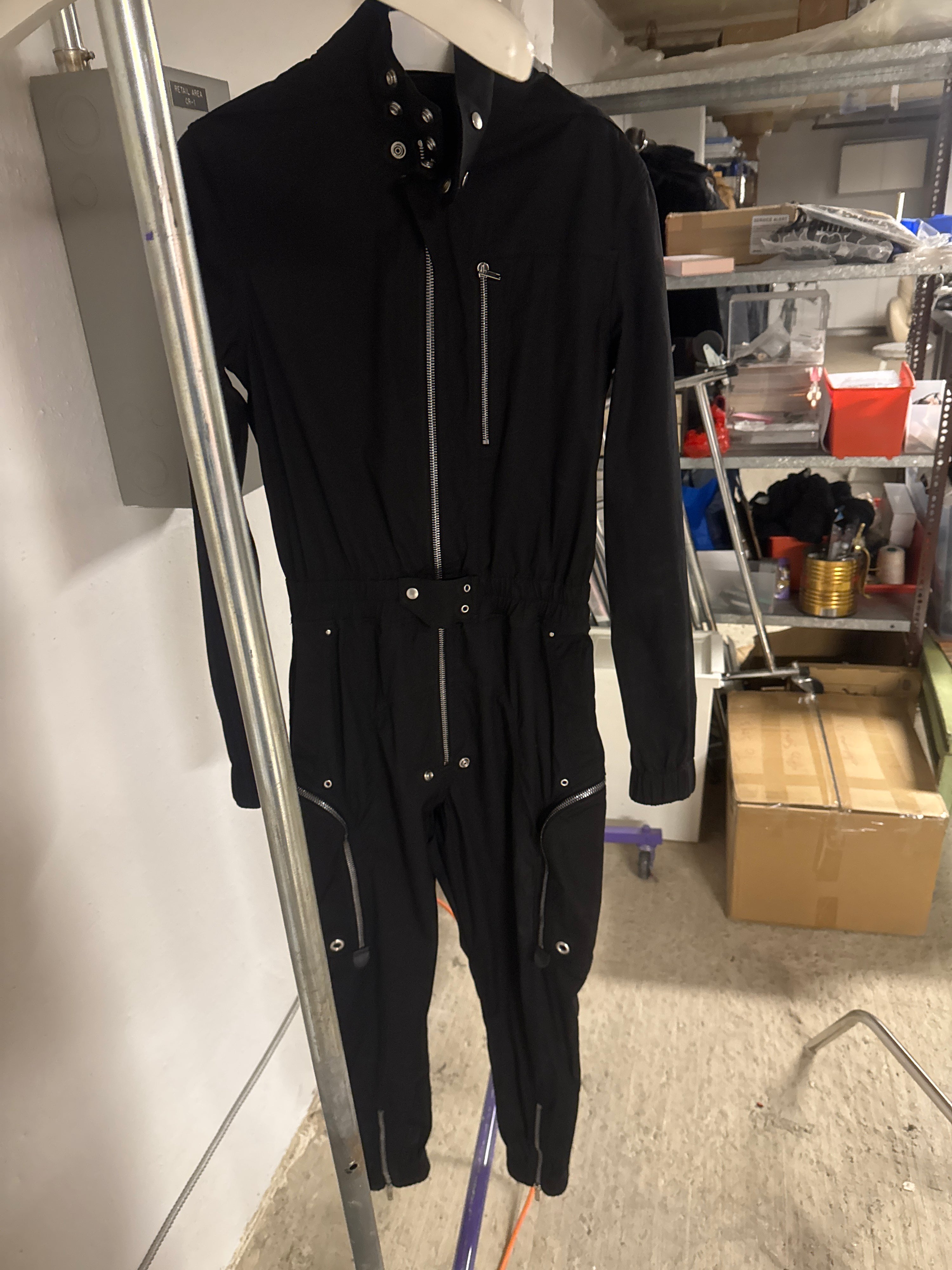 S/S23 Rick Owens "EDFU" Black Bauhaus Cargo Larry Flight Jumpsuit