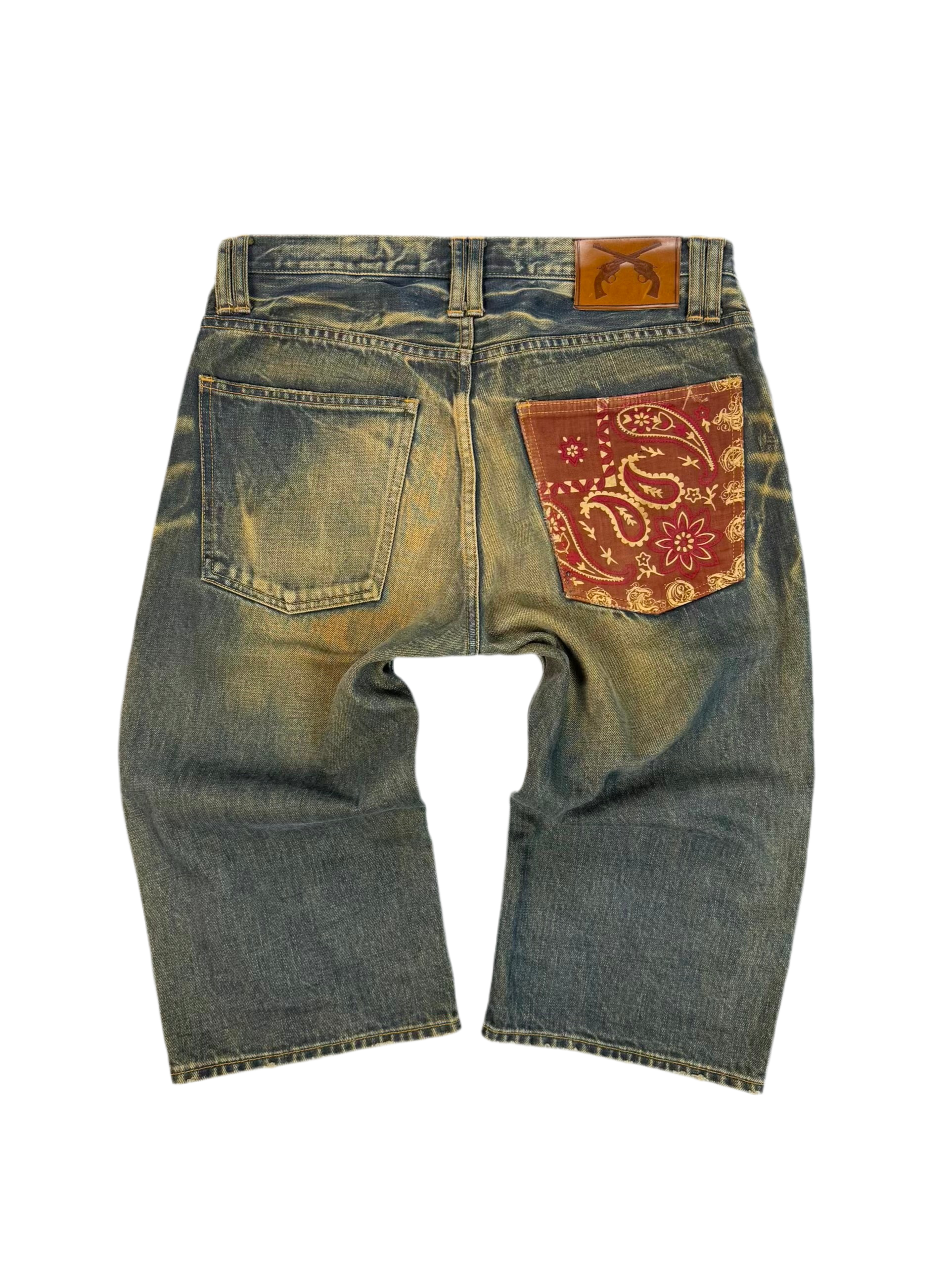 Early 00s Roar Mud Wash Denim Shorts